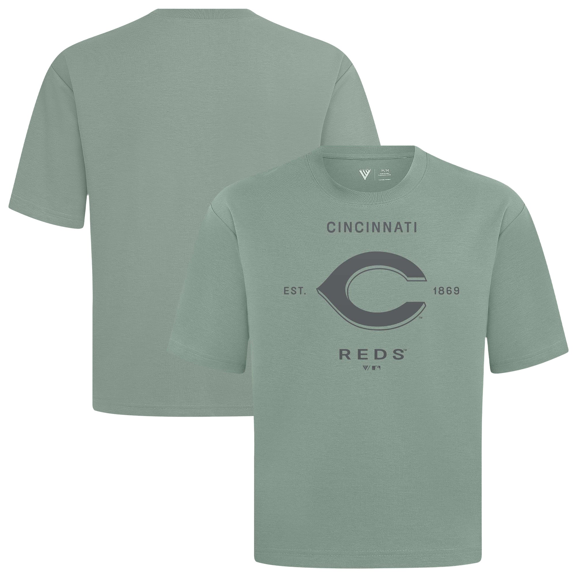 Men's Levelwear Green Cincinnati Reds Crossway Oversized Luxe Signature Knit T-Shirt