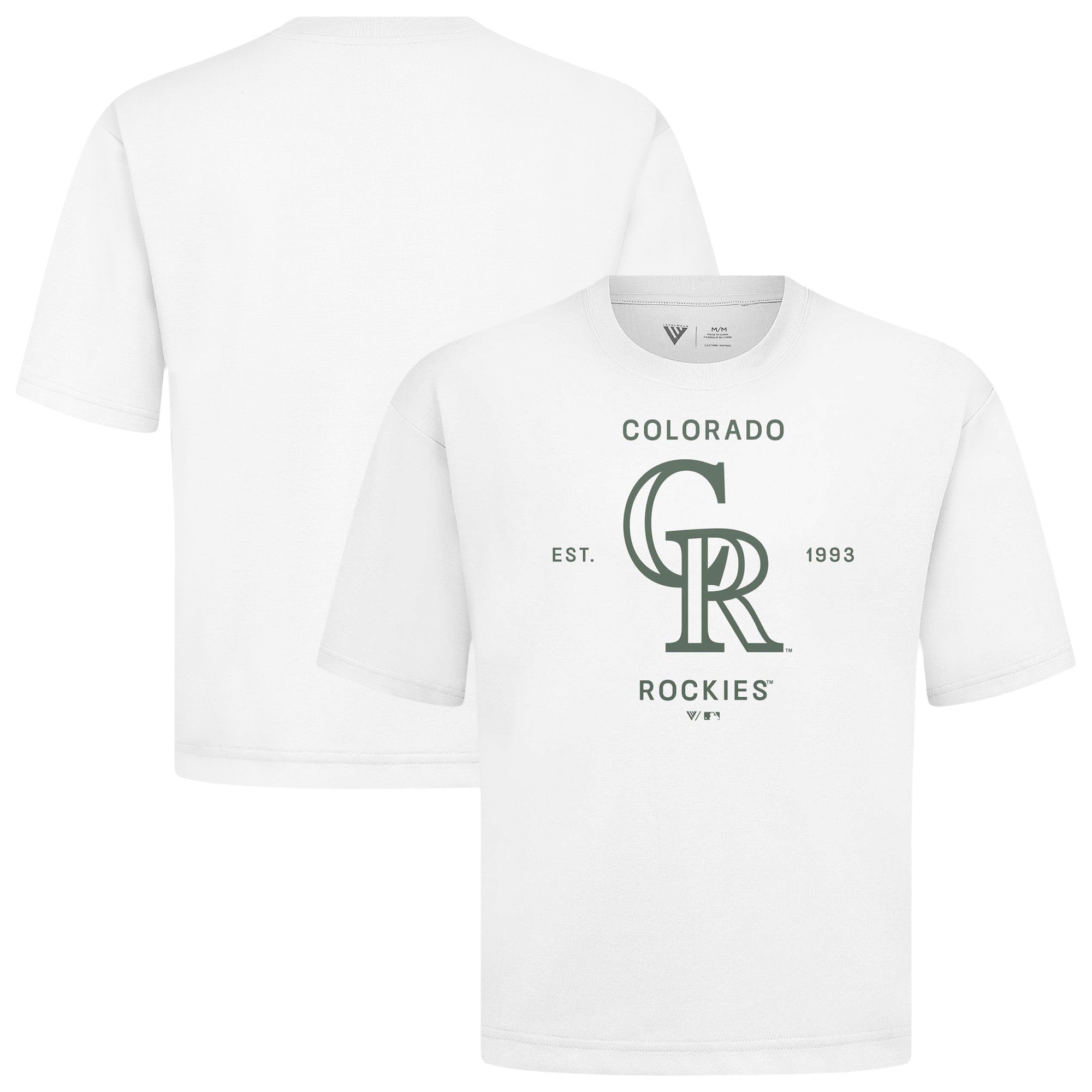 Men's Levelwear White Colorado Rockies Crossway Oversized Luxe Signature Knit T-Shirt
