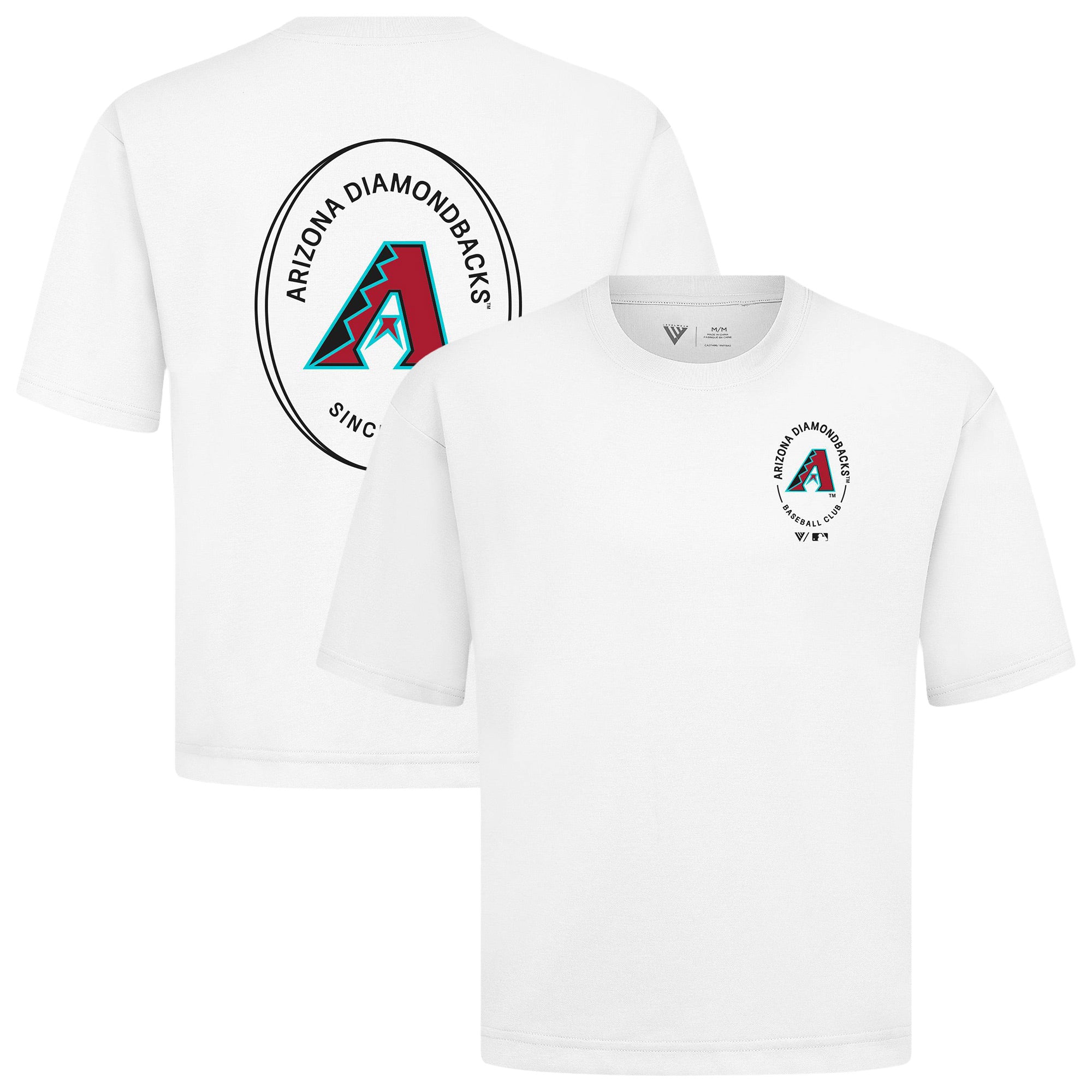 Men's Levelwear White Arizona Diamondbacks Signet Oversized Luxe Signature Knit T-Shirt