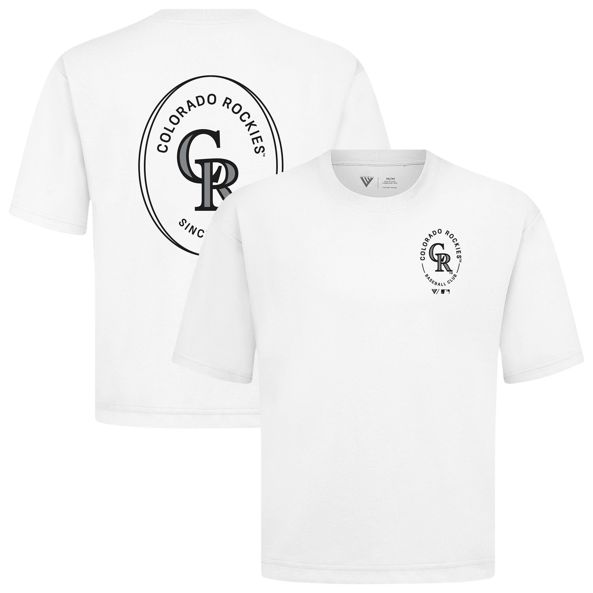 Men's Levelwear White Colorado Rockies Signet Oversized Luxe Signature Knit T-Shirt