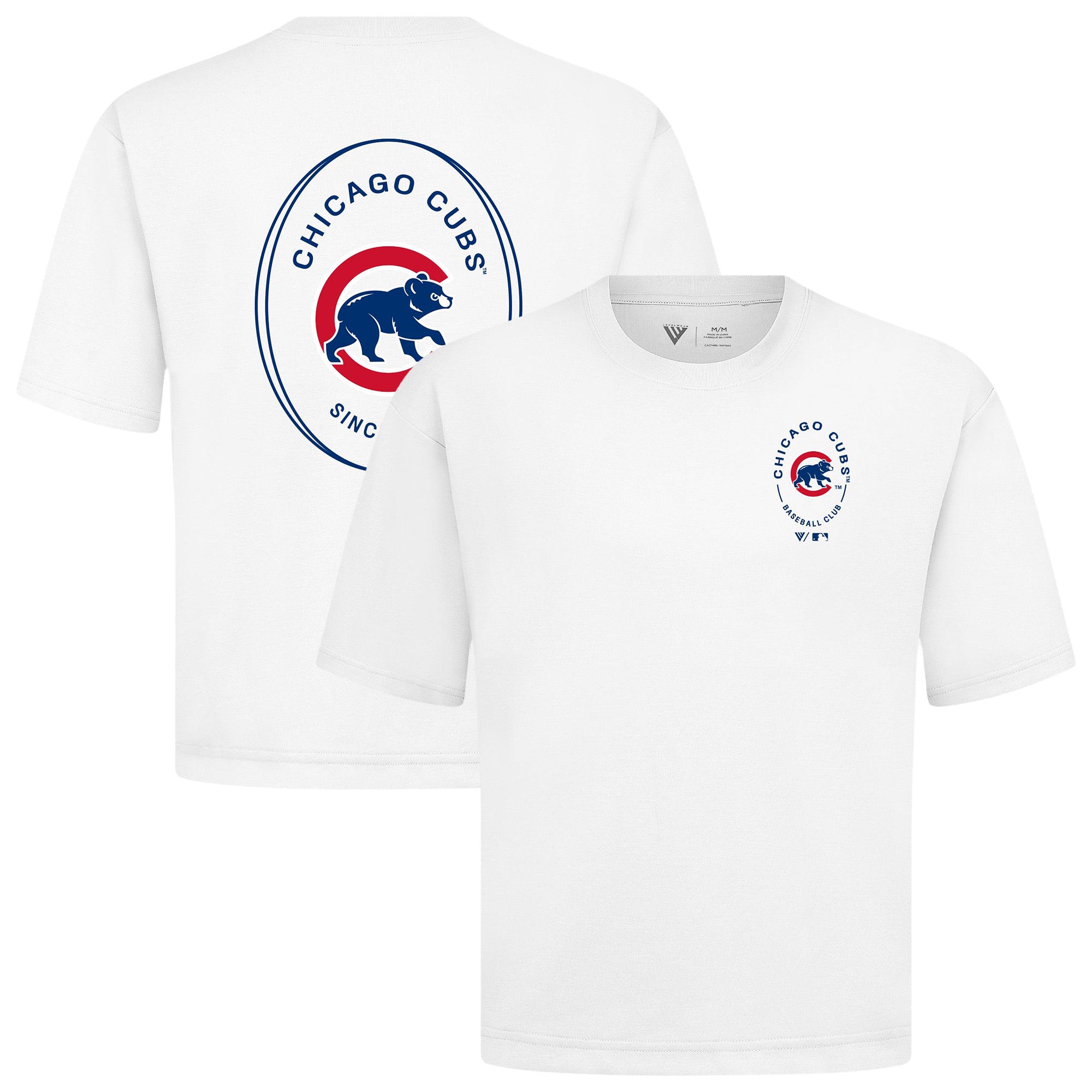 Men's Levelwear White Chicago Cubs Signet Oversized Luxe Signature Knit T-Shirt