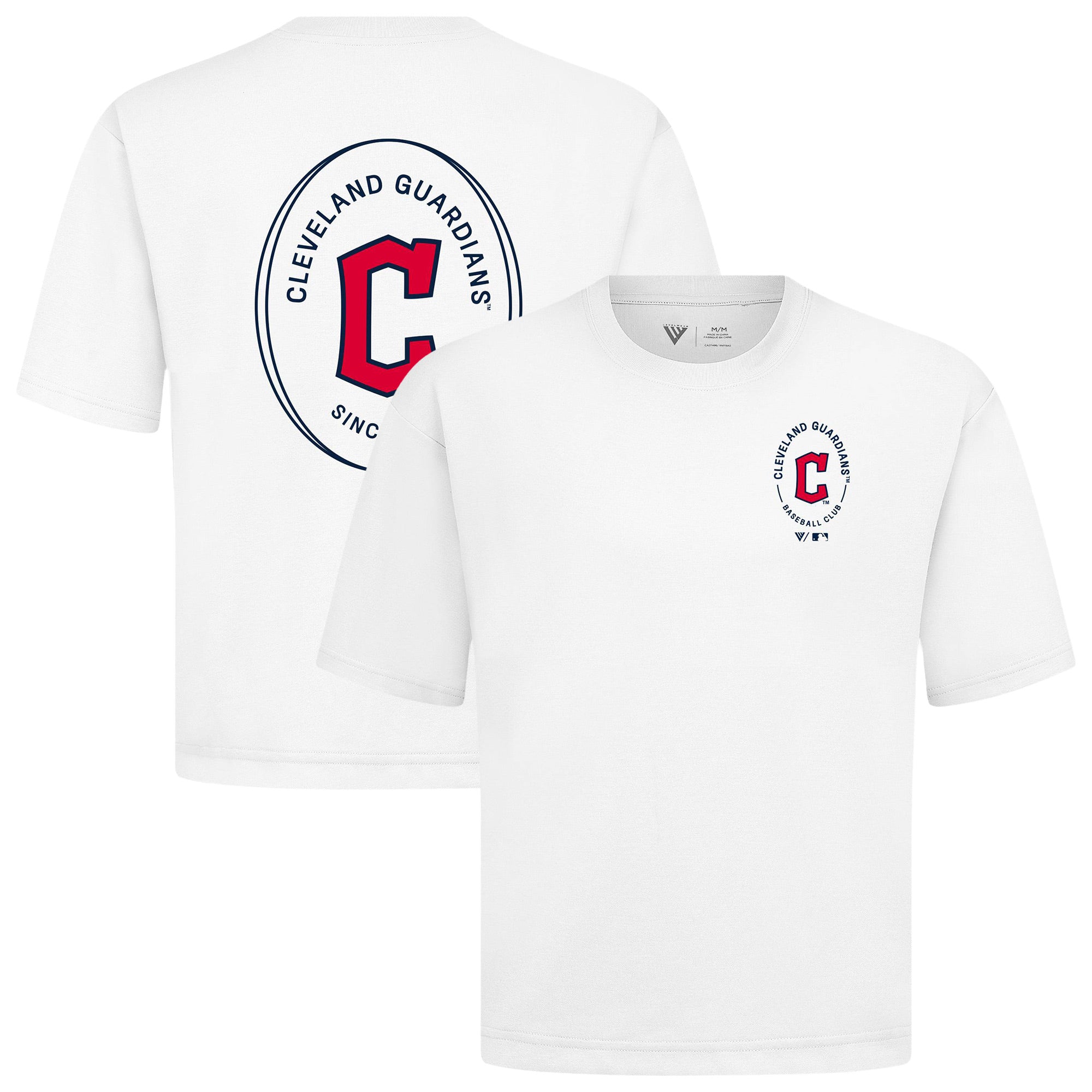Men's Levelwear White Cleveland Guardians Signet Oversized Luxe Signature Knit T-Shirt