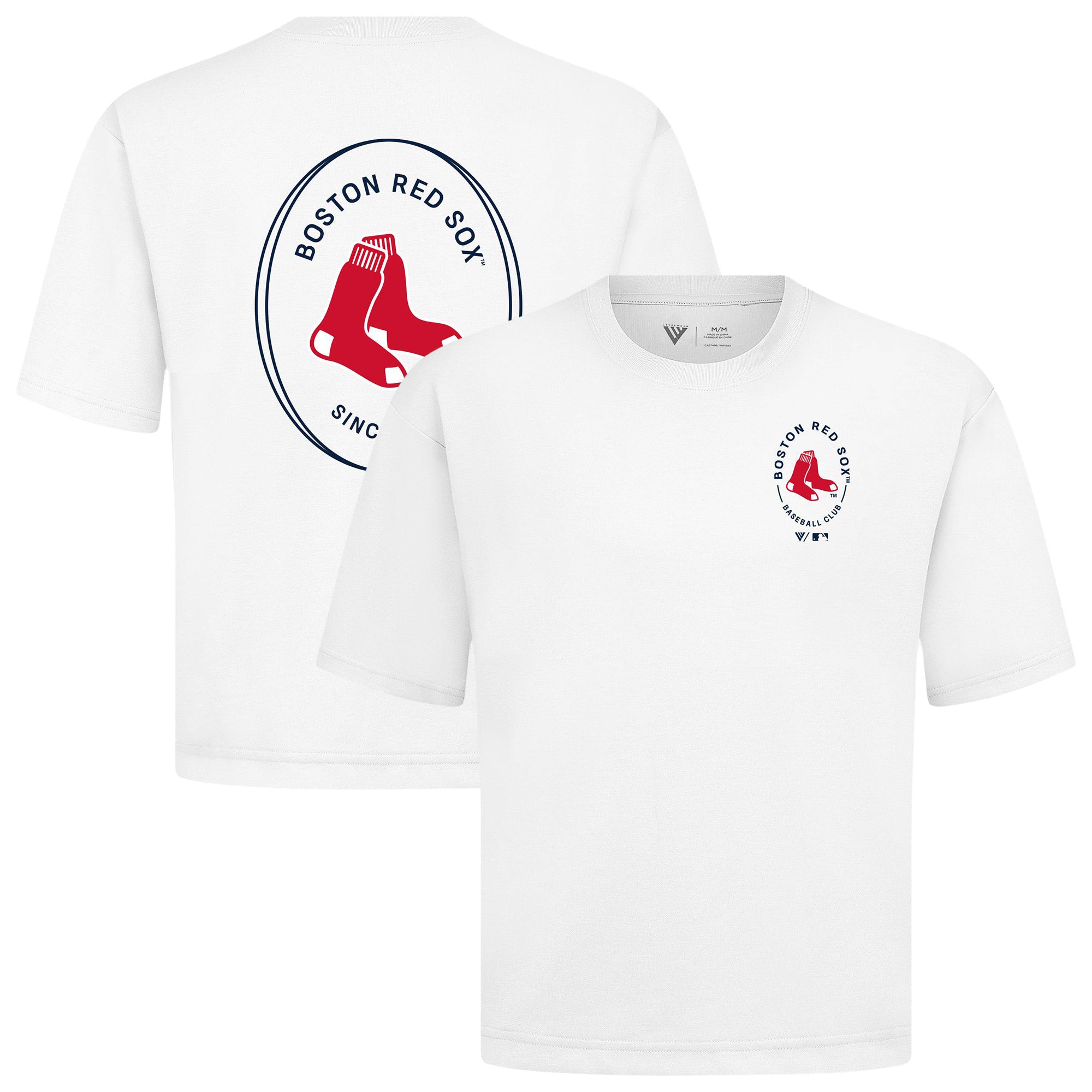 Men's Levelwear White Boston Red Sox Signet Oversized Luxe Signature Knit T-Shirt