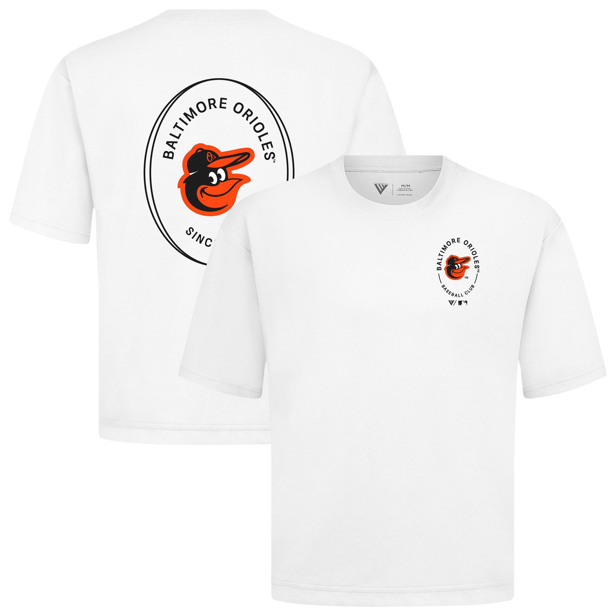 Men's Levelwear White Baltimore Orioles Signet Oversized Luxe Signature Knit T-Shirt