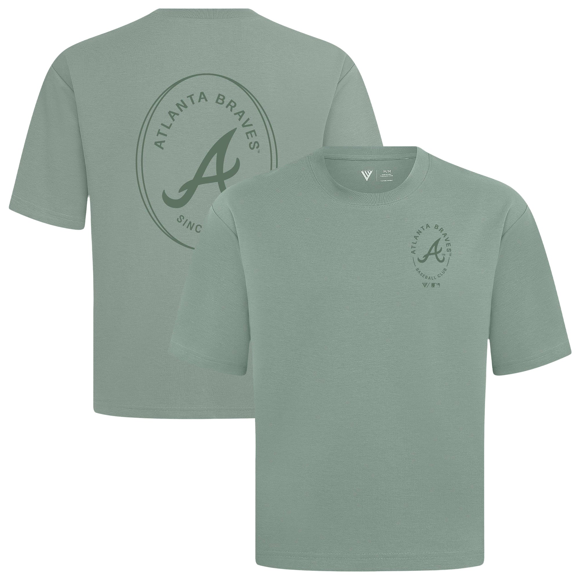 Men's Levelwear Green Atlanta Braves Register Oversized Luxe Signature Knit T-Shirt