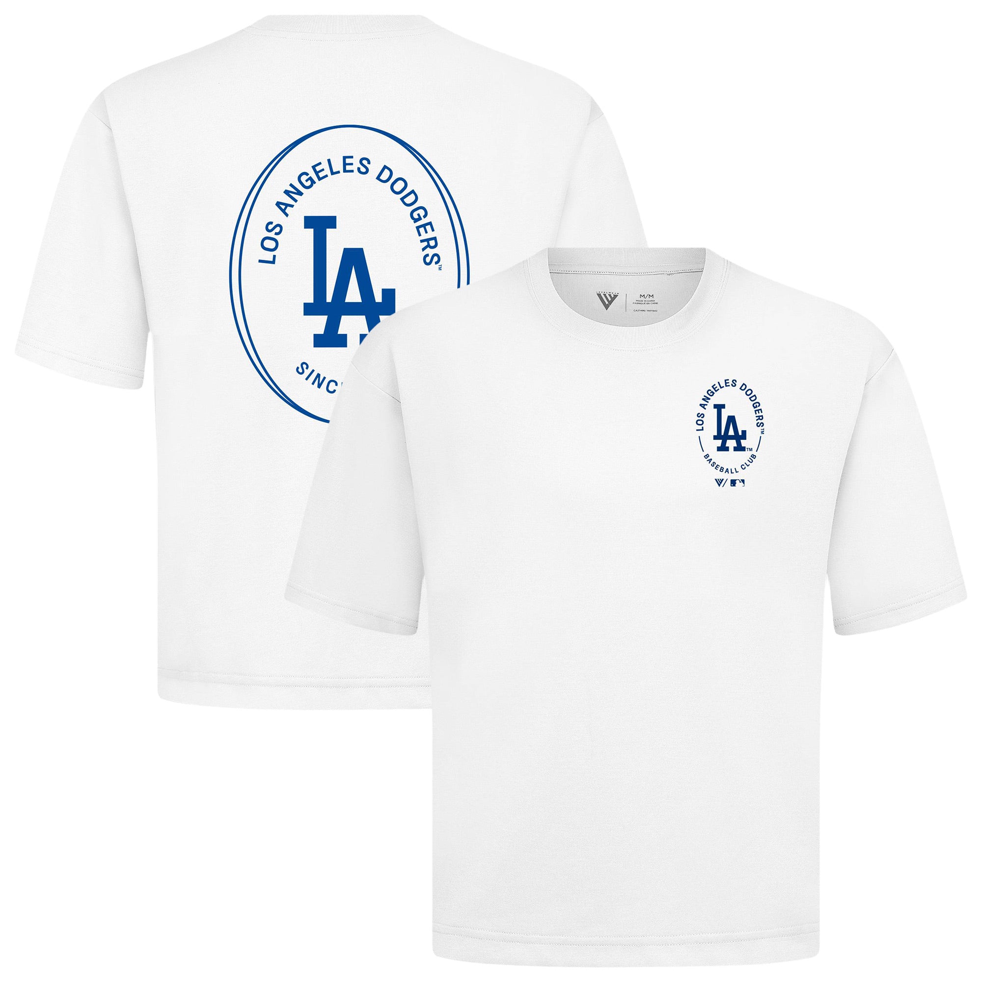 Men's Levelwear White Los Angeles Dodgers Register Oversized Luxe Signature Knit T-Shirt