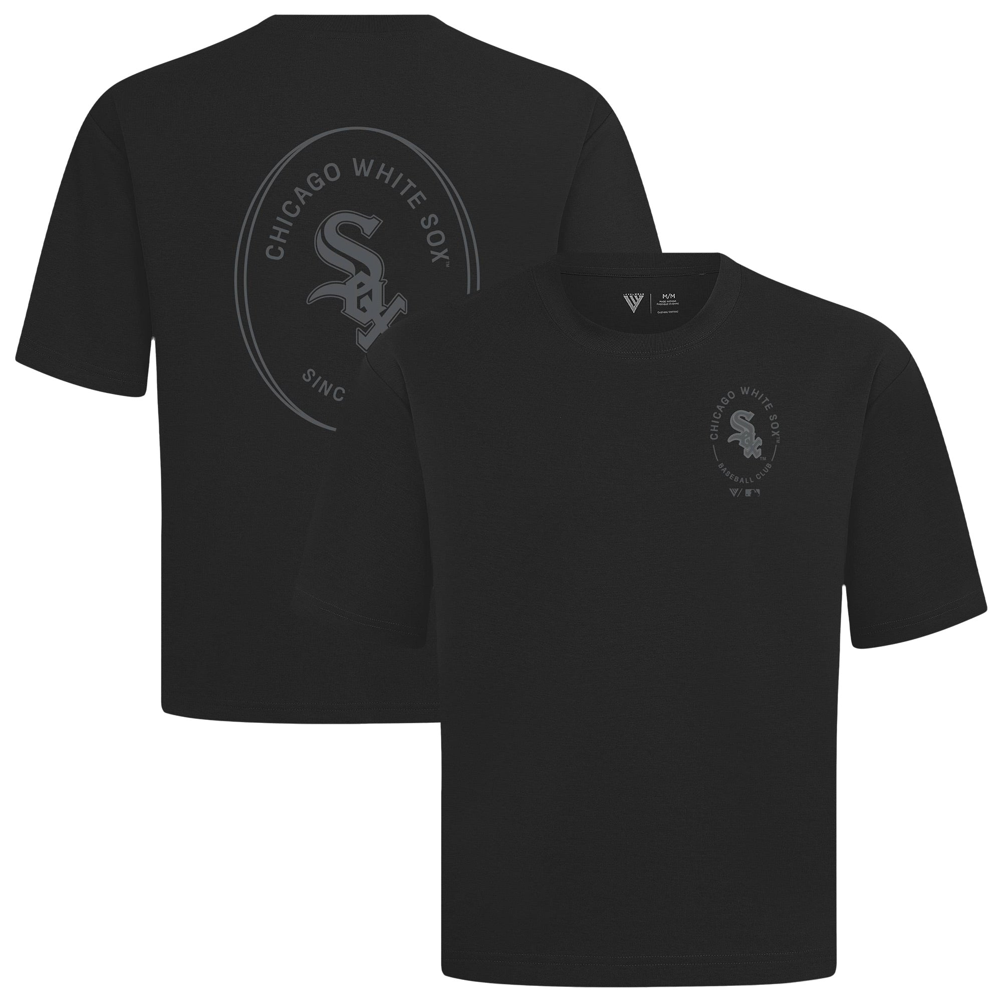 Men's Levelwear Black Chicago White Sox Register Oversized Luxe Signature Knit T-Shirt