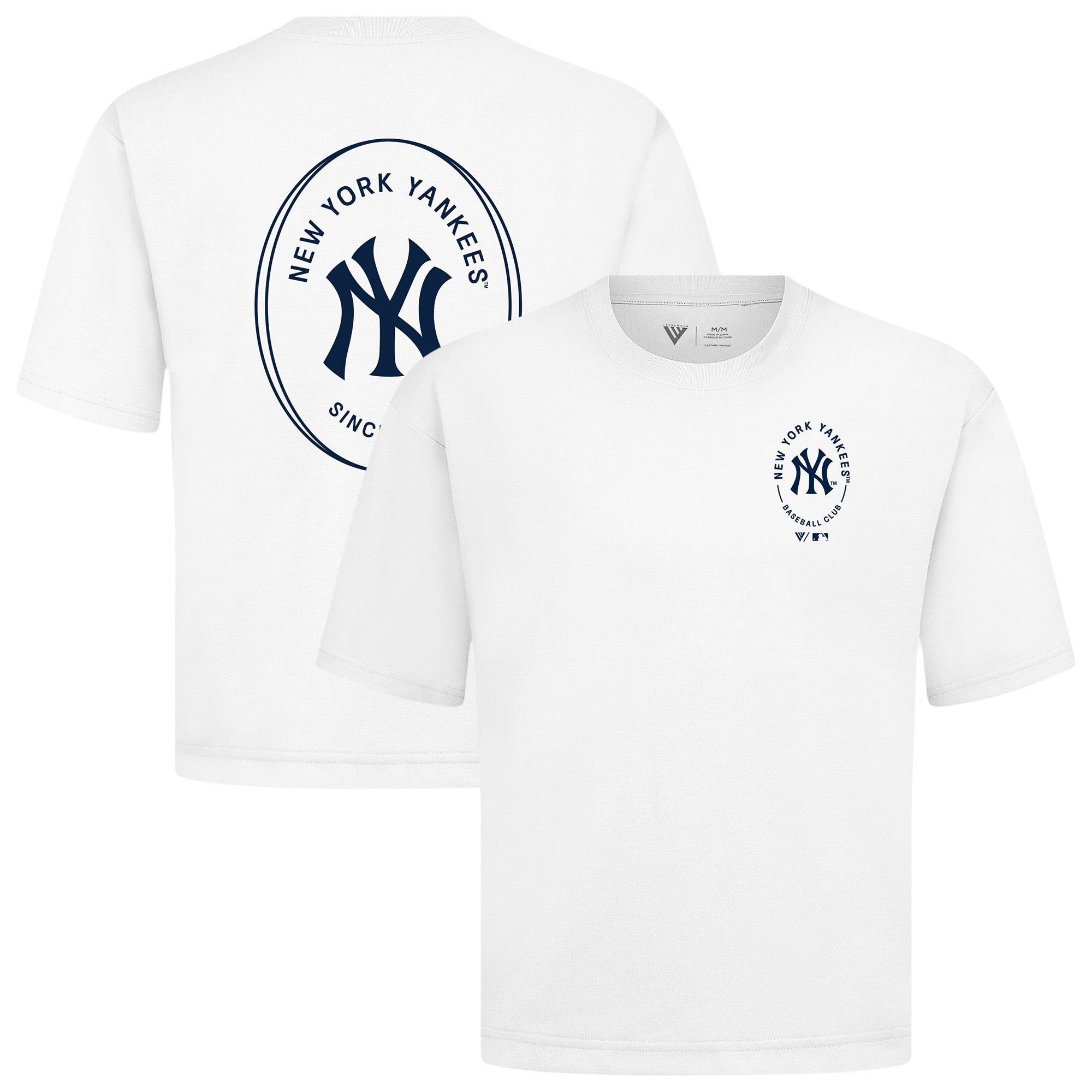 Men's Levelwear White New York Yankees Register Oversized Luxe Signature Knit T-Shirt