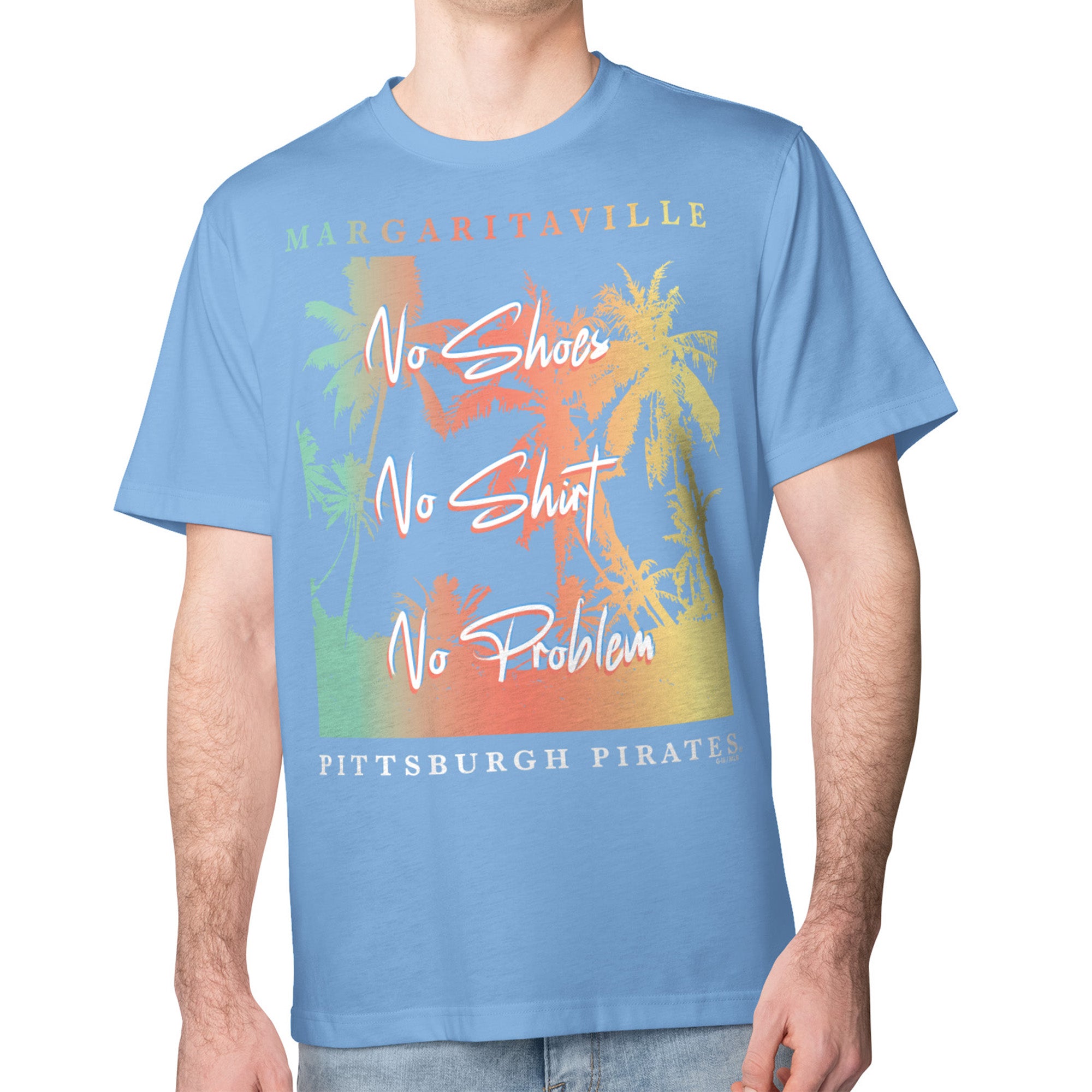 Men's Margaritaville Blue Pittsburgh Pirates No Shirt, No Shoes, No Problem T-Shirt