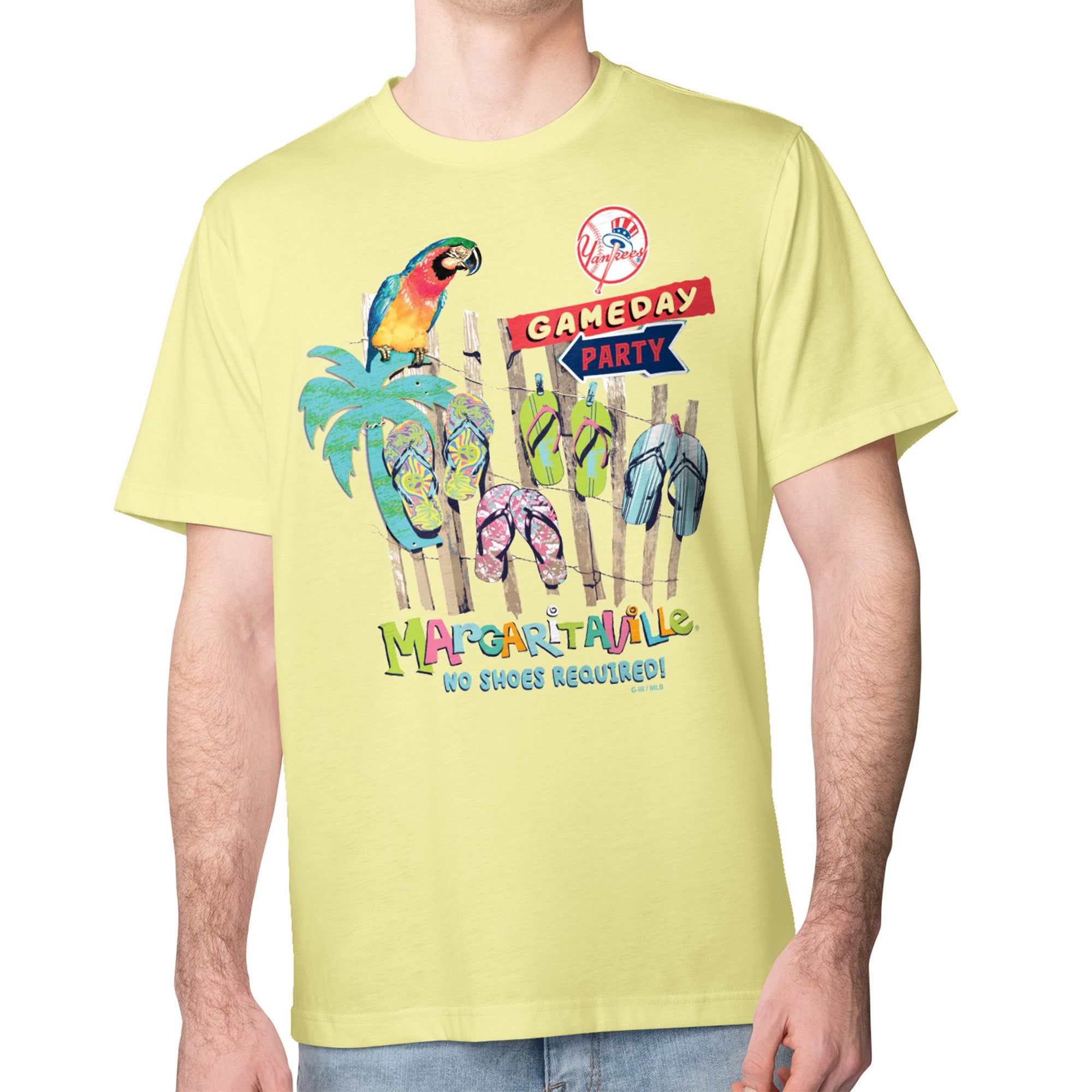 Men's Margaritaville Yellow New York Yankees Gameday Party T-Shirt