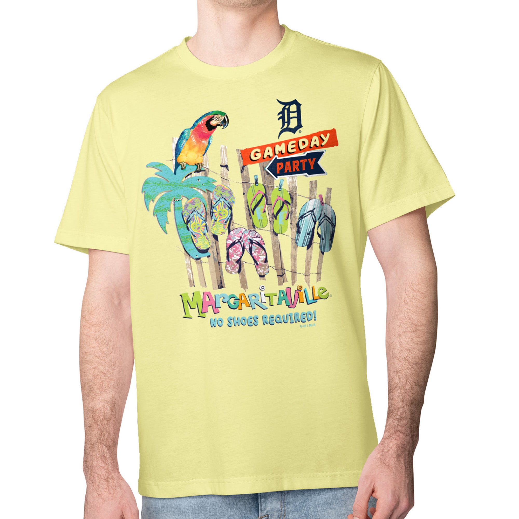 Men's Margaritaville Yellow Detroit Tigers Gameday Party T-Shirt