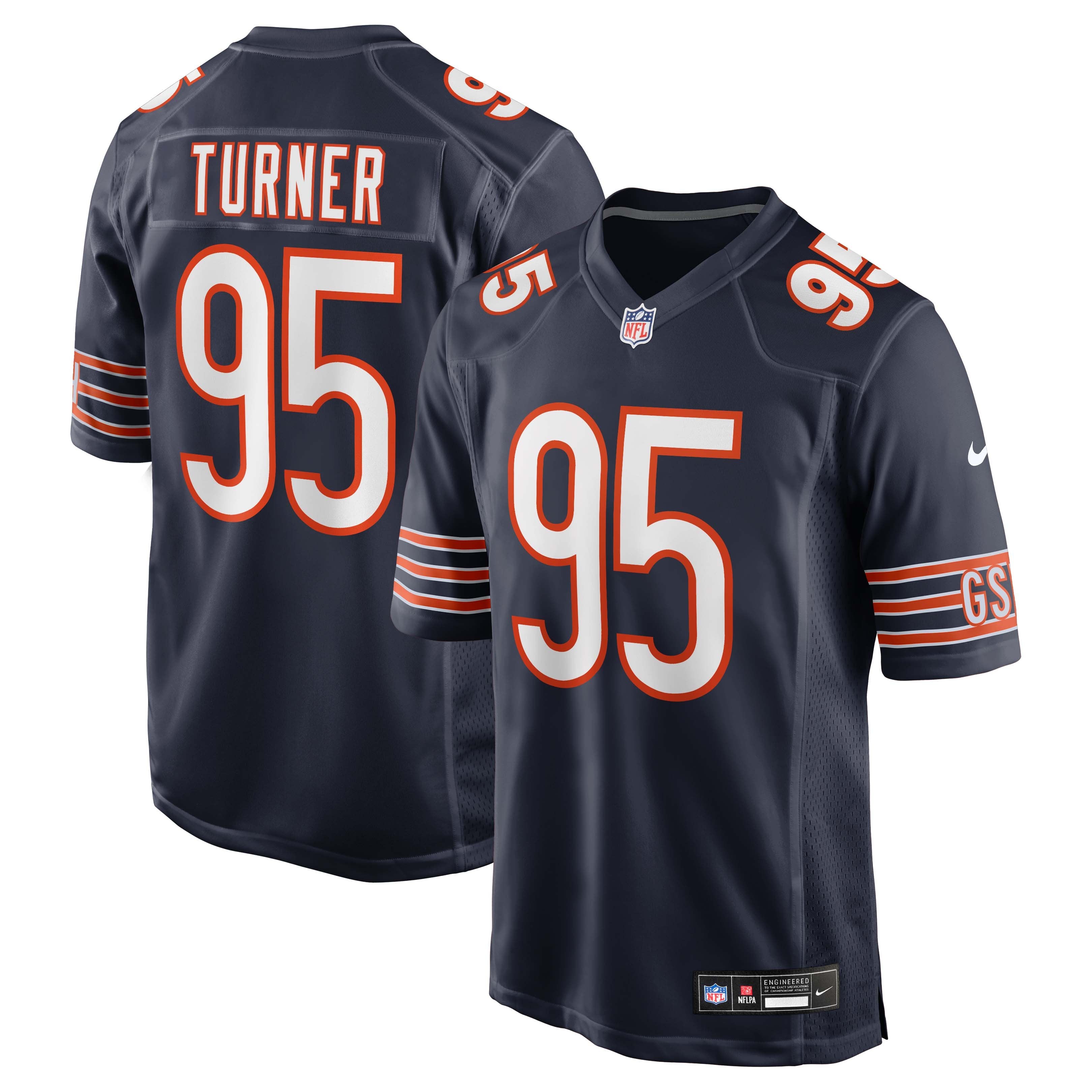 Men's Nike Shemar Turner  Navy Chicago Bears Team Game Jersey