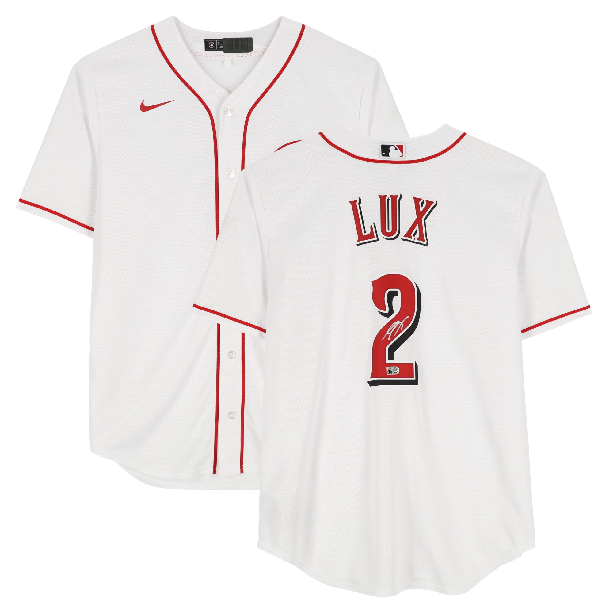 Gavin Lux Cincinnati Reds Autographed White Nike Replica Jersey