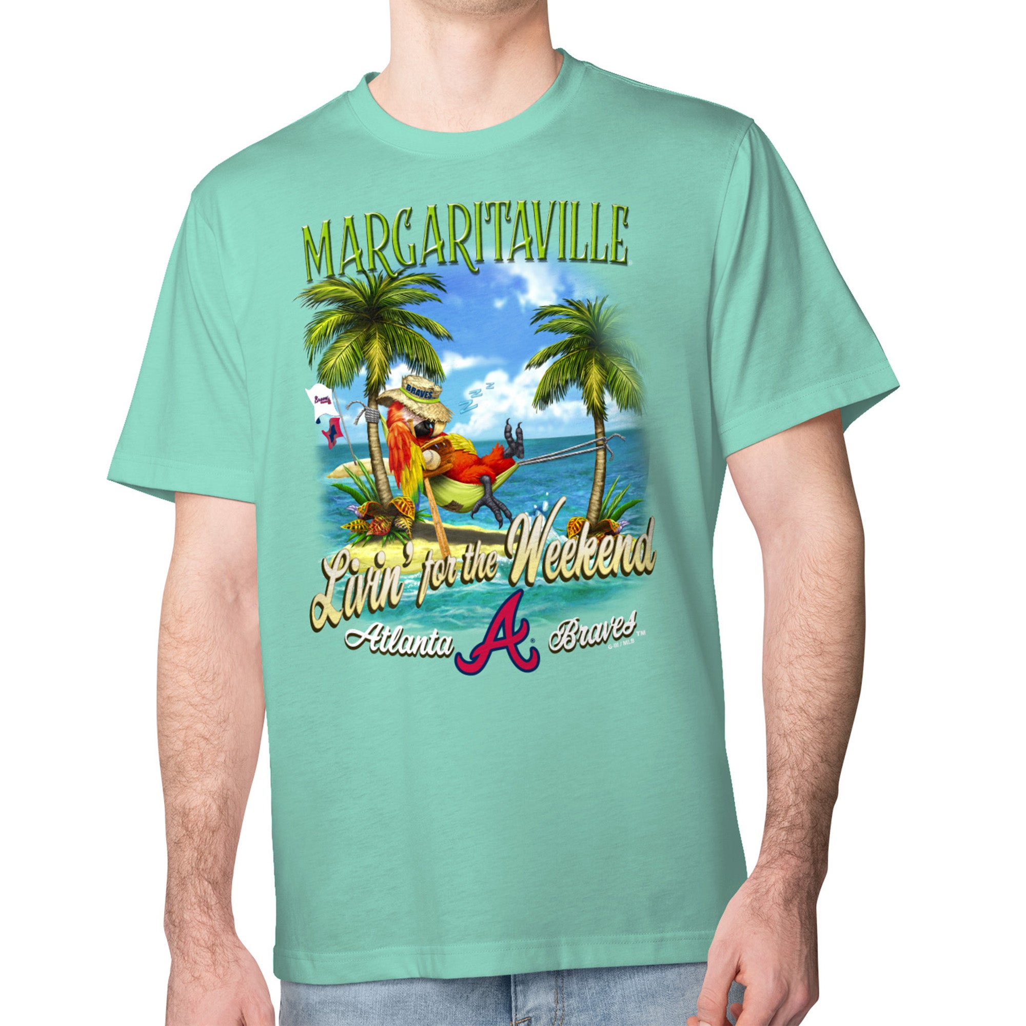 Men's Margaritaville Mint Atlanta Braves Livin' for the Weekend T-Shirt