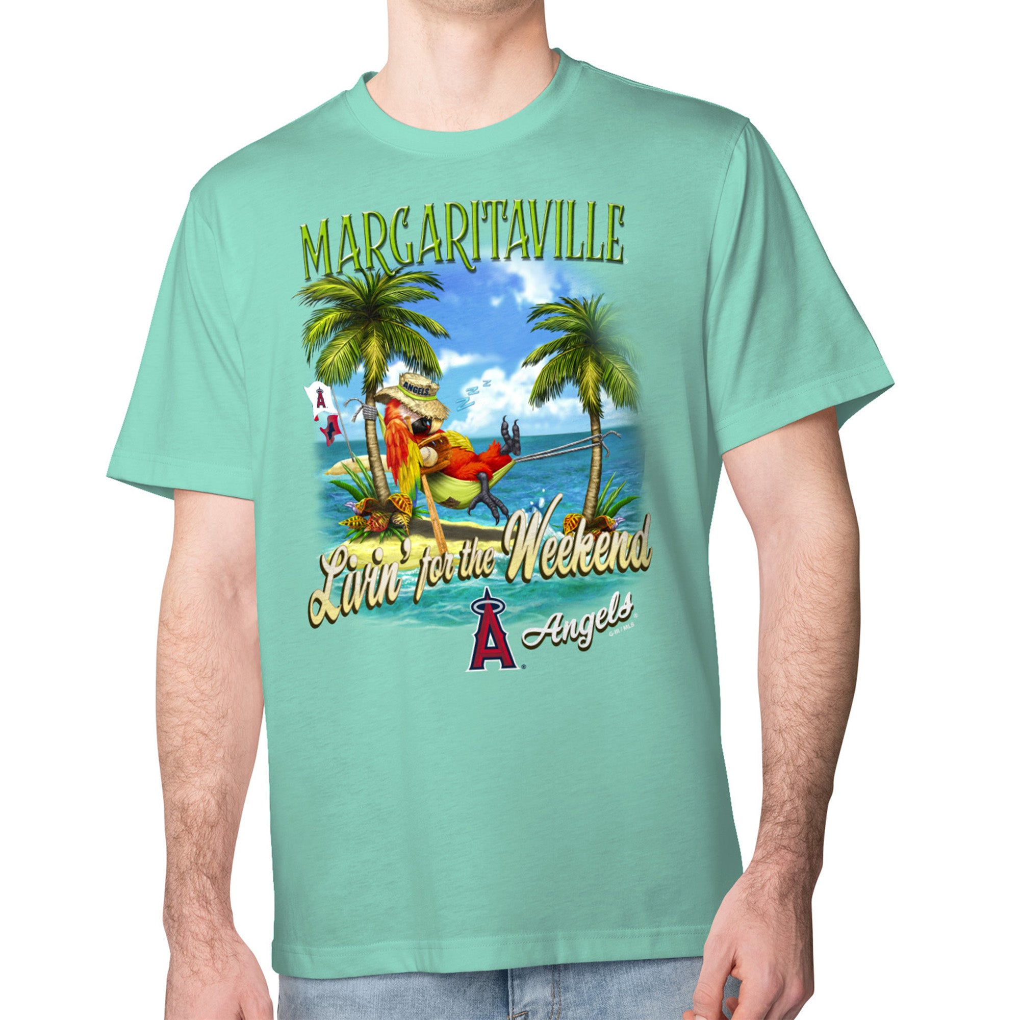 Men's Margaritaville Mint Los Angeles Angels Livin' for the Weekend T-Shirt