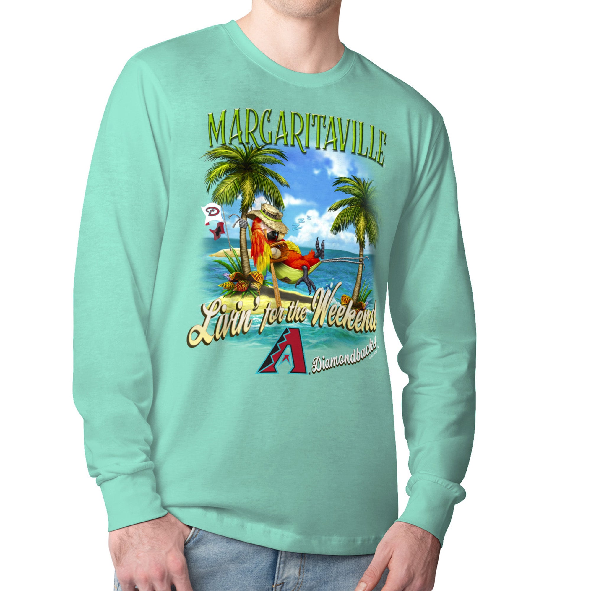 Men's Margaritaville Mint Arizona Diamondbacks Livin' for the Weekend Long Sleeve T-Shirt