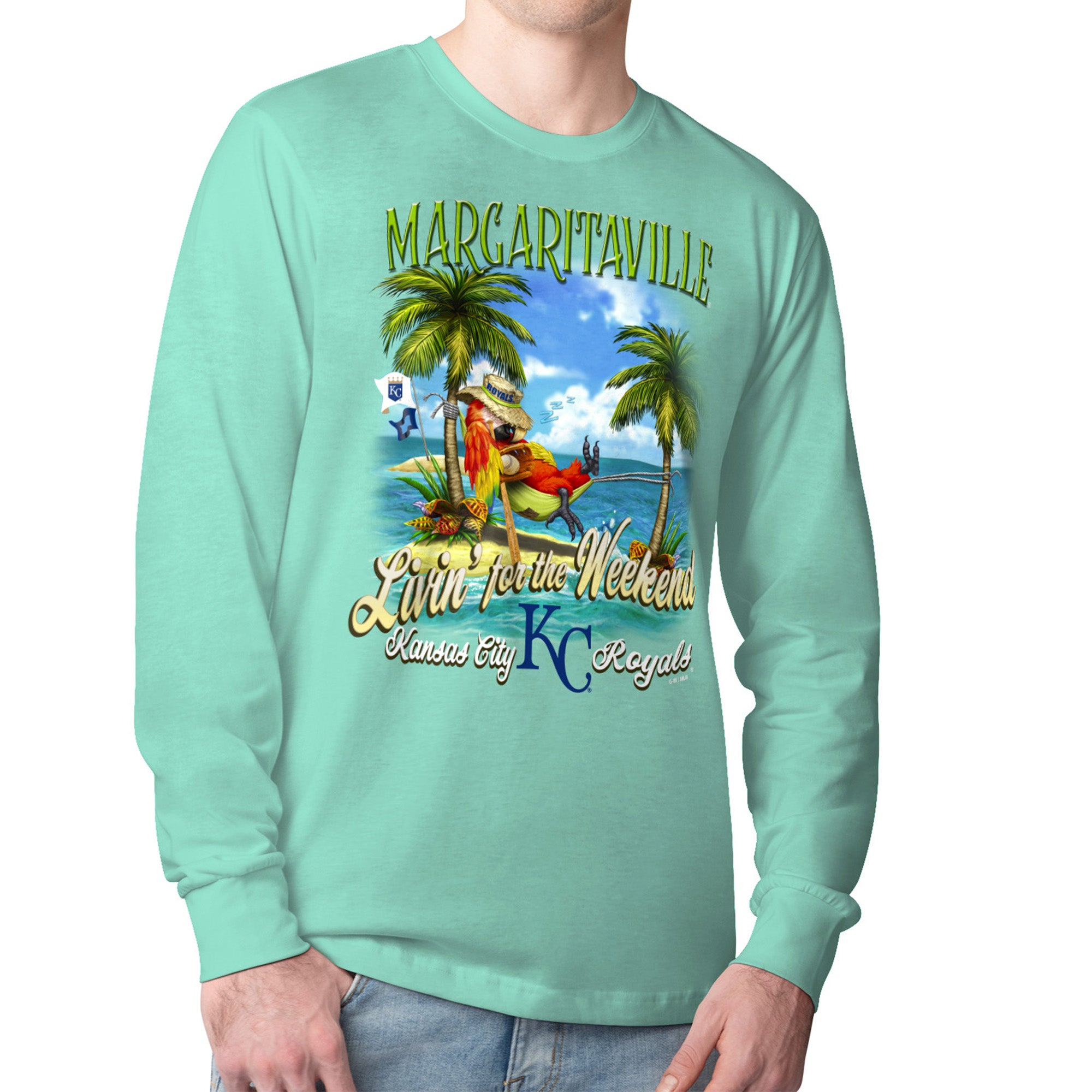 Men's Margaritaville Mint Kansas City Royals Livin' for the Weekend Long Sleeve T-Shirt