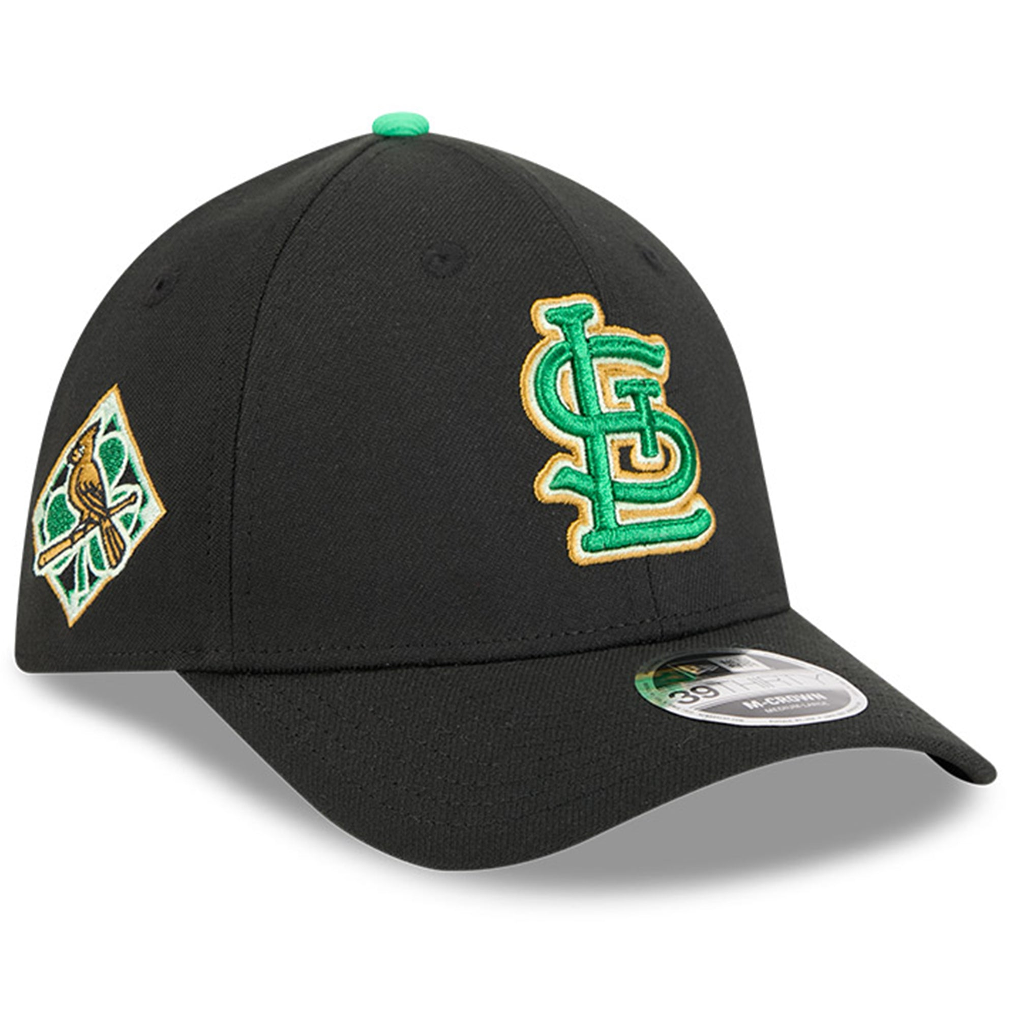 Men's New Era  Black St. Louis Cardinals 2026 St. Patrick's Day 39THIRTY Flex Hat