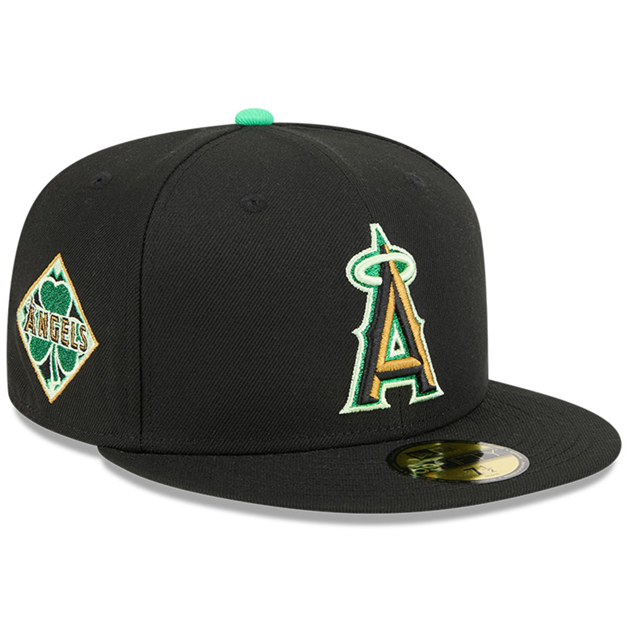 Men's New Era  Black Los Angeles Angels 2026 St. Patrick's Day 59FIFTY Fitted Hat