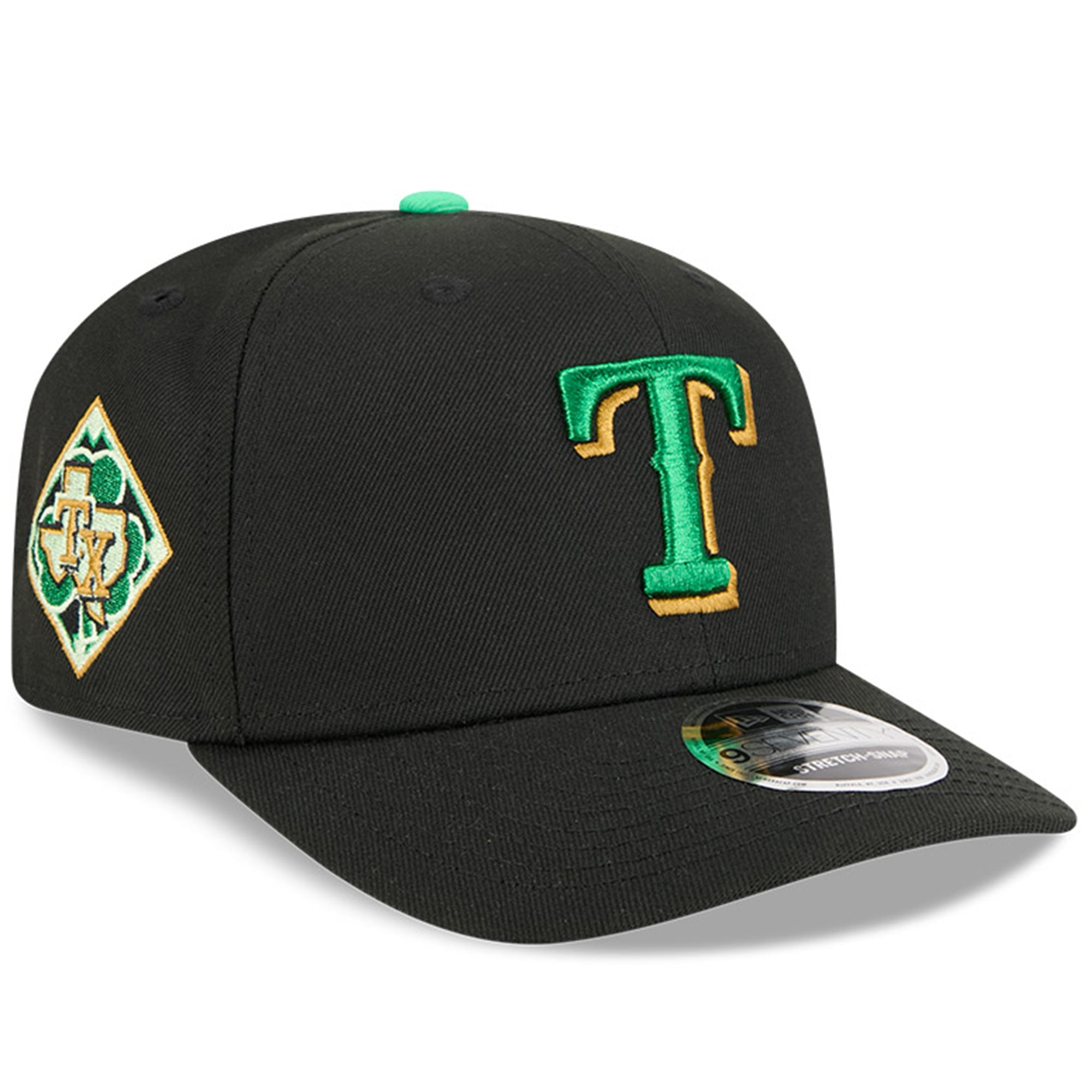 Men's New Era  Black Texas Rangers 2026 St. Patrick's Day 9SEVENTY Adjustable Hat