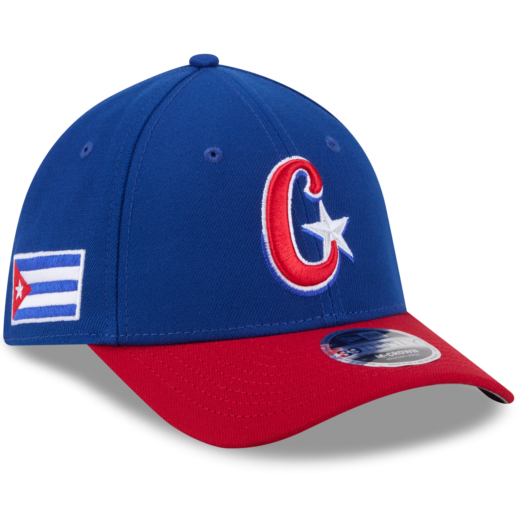Men's New Era  Blue/Red Cuba Baseball 2026 World Baseball Classic M-Crown 39THIRTY Flex Hat
