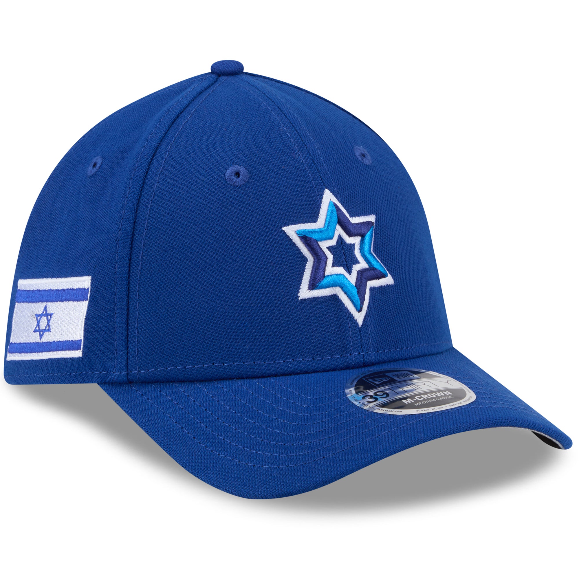 Men's New Era  Blue Israel Baseball 2026 World Baseball Classic M-Crown 39THIRTY Flex Hat