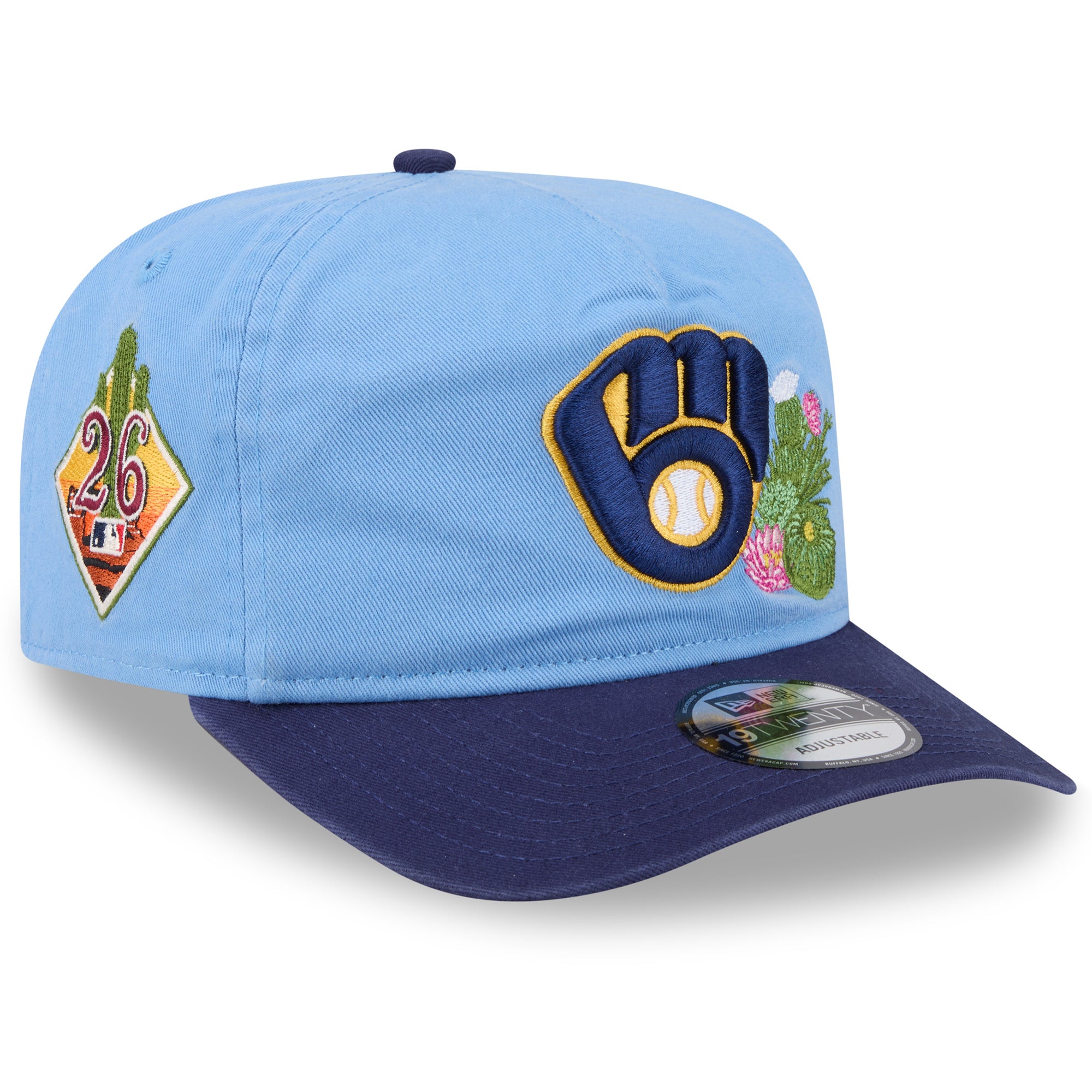 Youth New Era  Light Blue/Navy Milwaukee Brewers 2026 Spring Training 19TWENTY Adjustable Hat