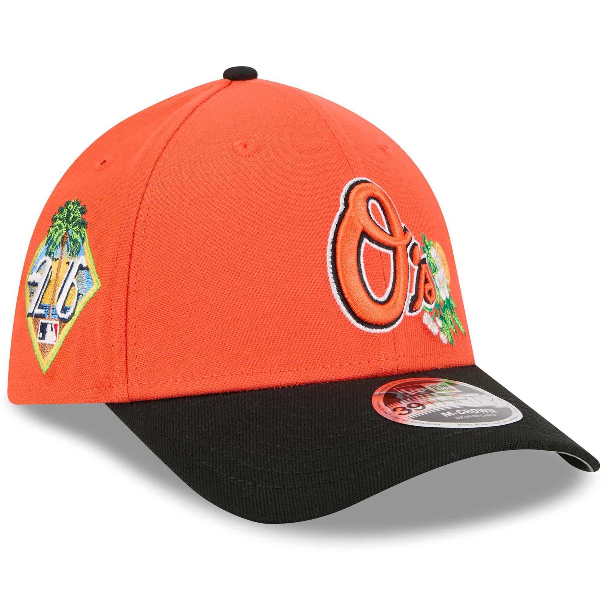 Men's New Era  Orange/Black Baltimore Orioles 2026 Spring Training M-Crown 39THIRTY Flex Hat