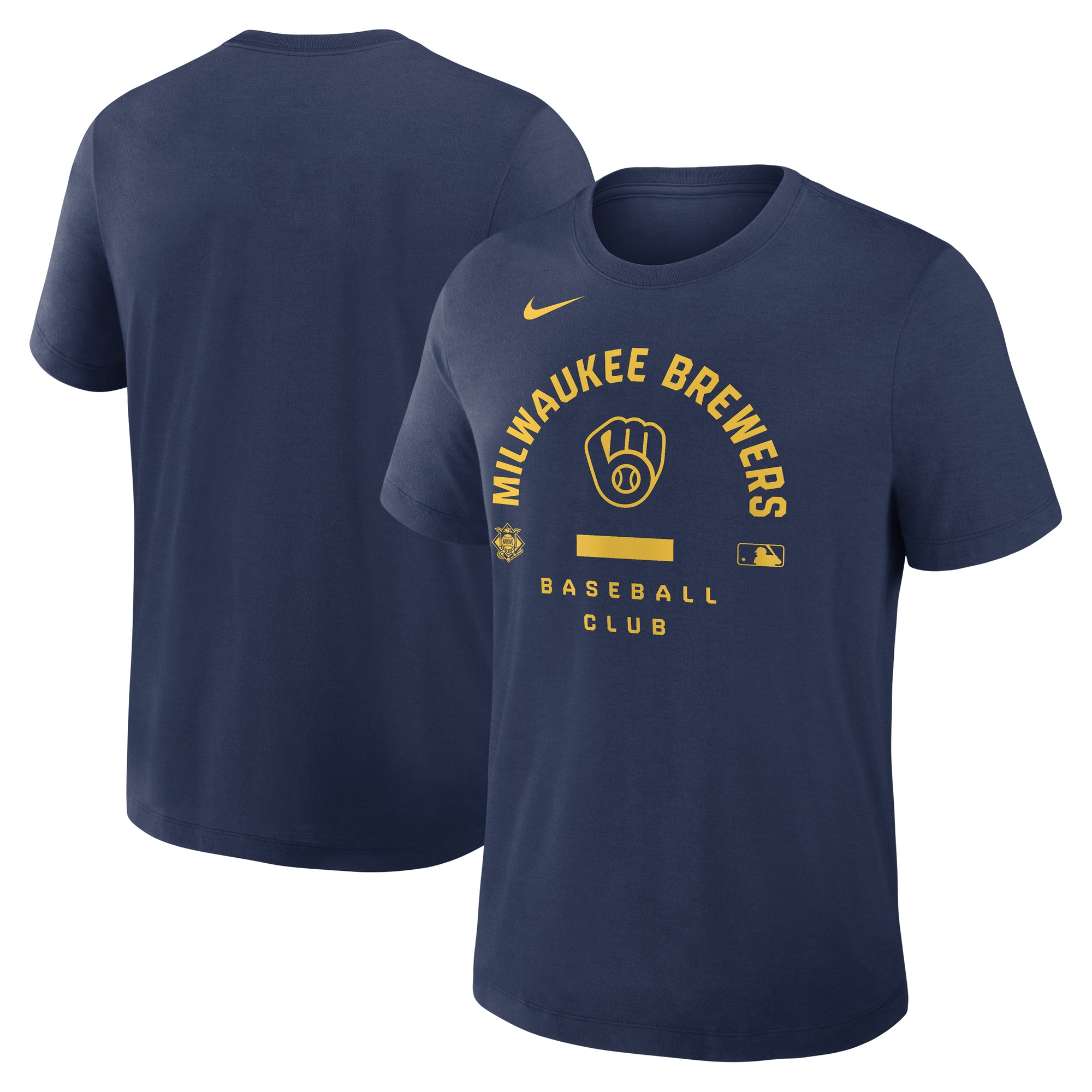 Men's Nike Navy Milwaukee Brewers Authentic Collection Early Work Tri-Blend Dri-FIT T-Shirt