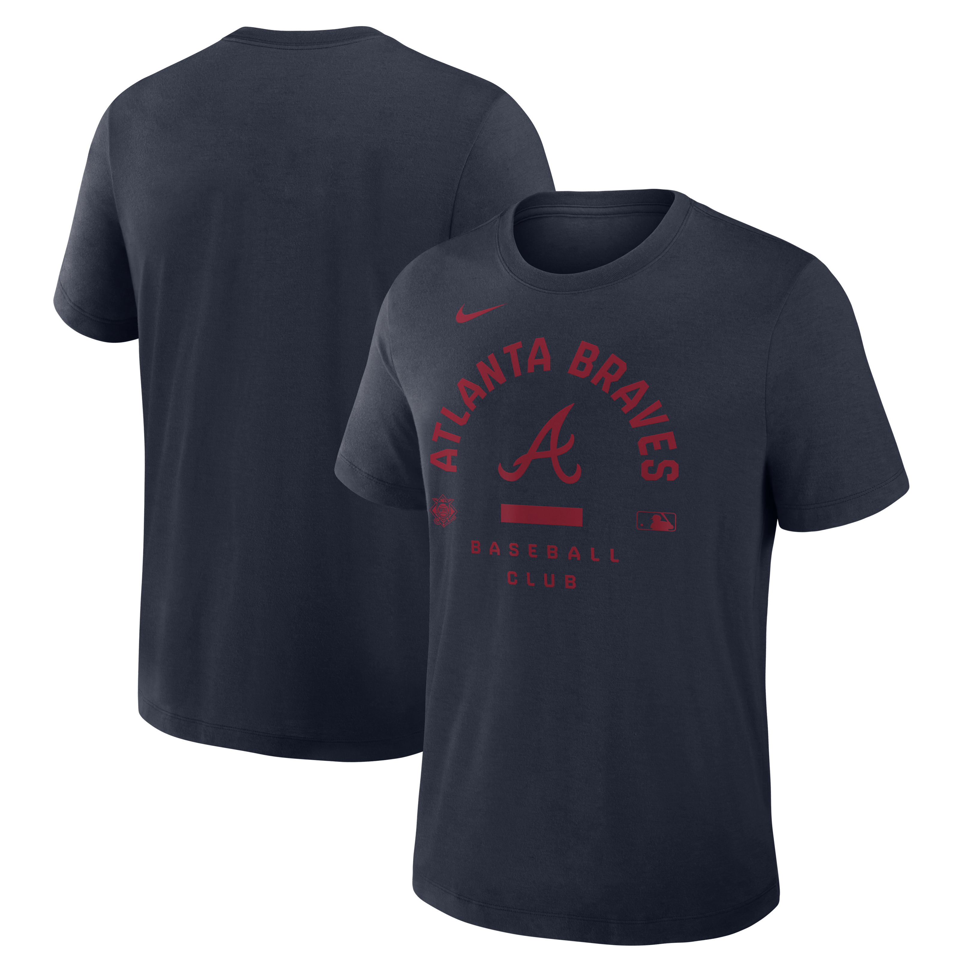Men's Nike Navy Atlanta Braves Authentic Collection Early Work Tri-Blend Dri-FIT T-Shirt