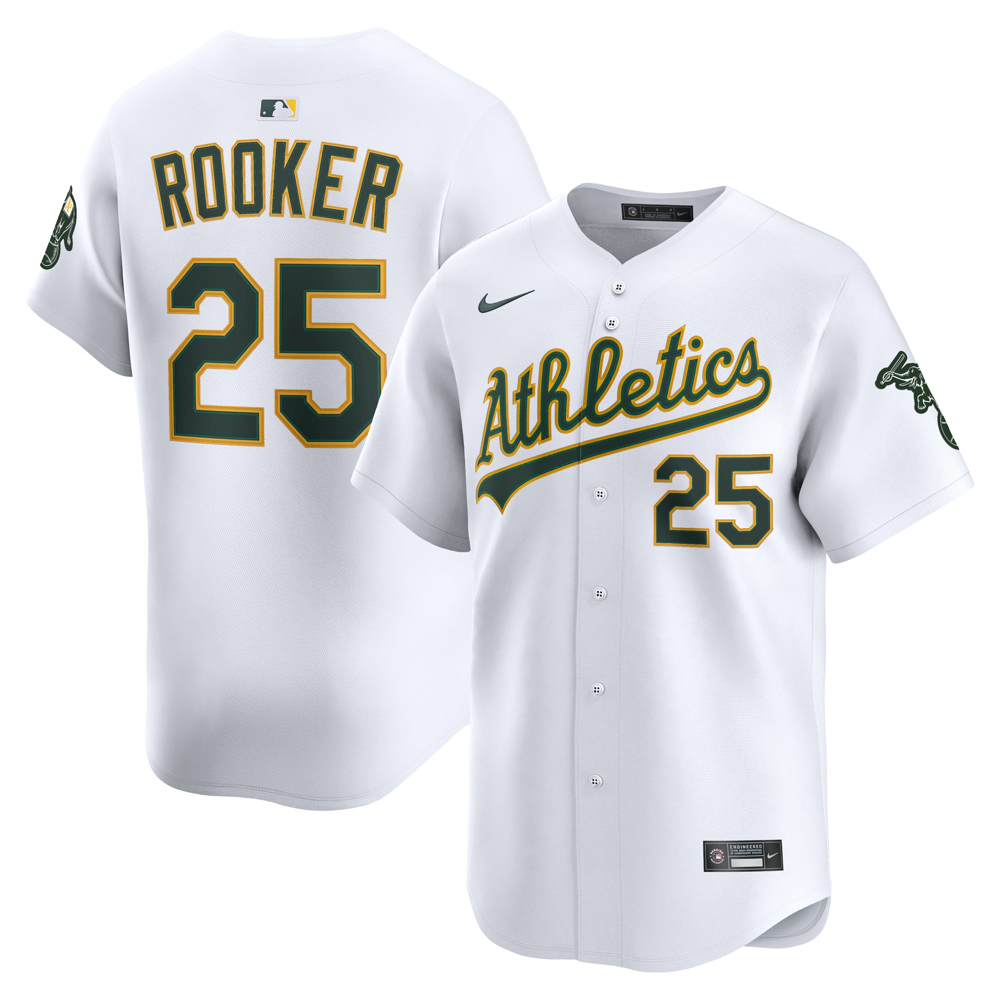 Men's Nike Brent Rooker White Athletics Home Limited Player Jersey