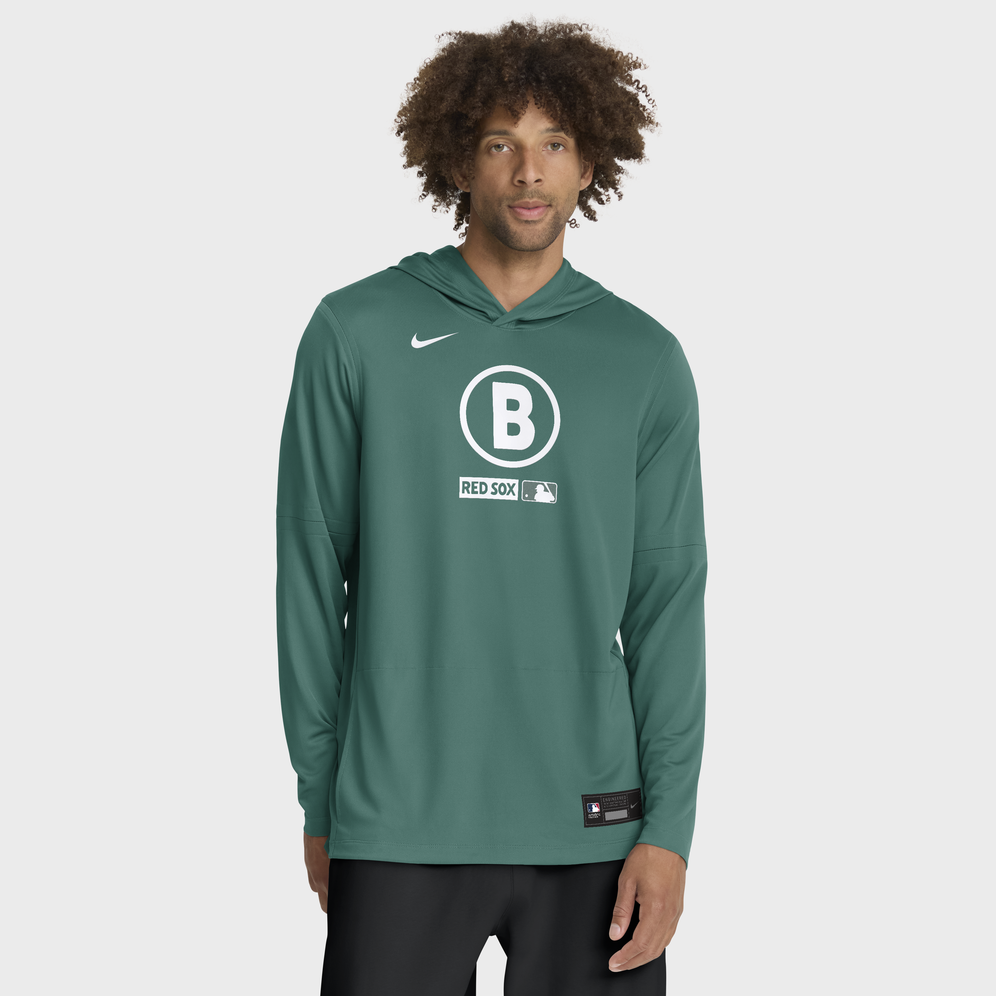 Men's Nike Green Boston Red Sox City Connect Dri-FIT Long Sleeve Hooded T-Shirt