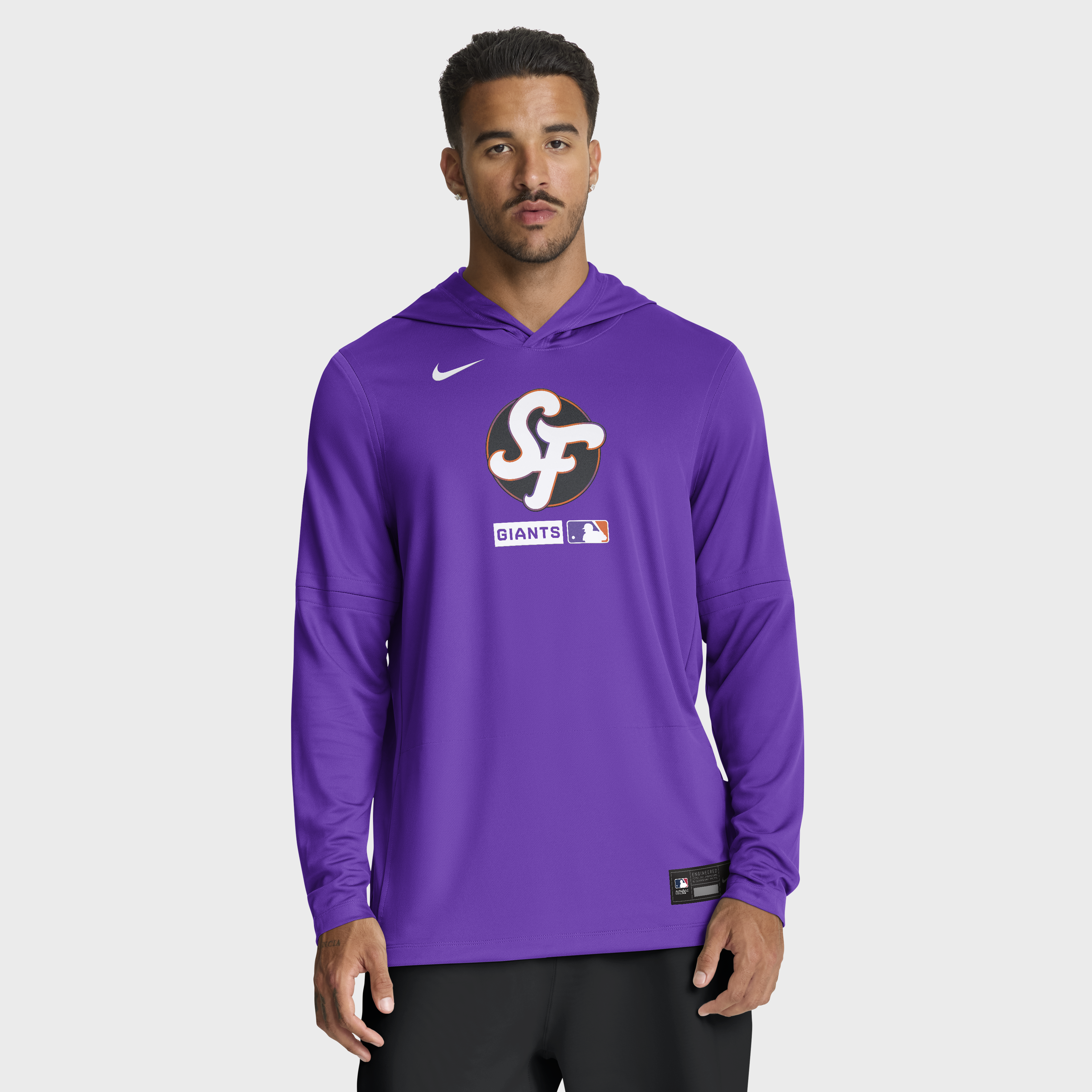 Men's Nike Purple San Francisco Giants City Connect Dri-FIT Long Sleeve Hooded T-Shirt