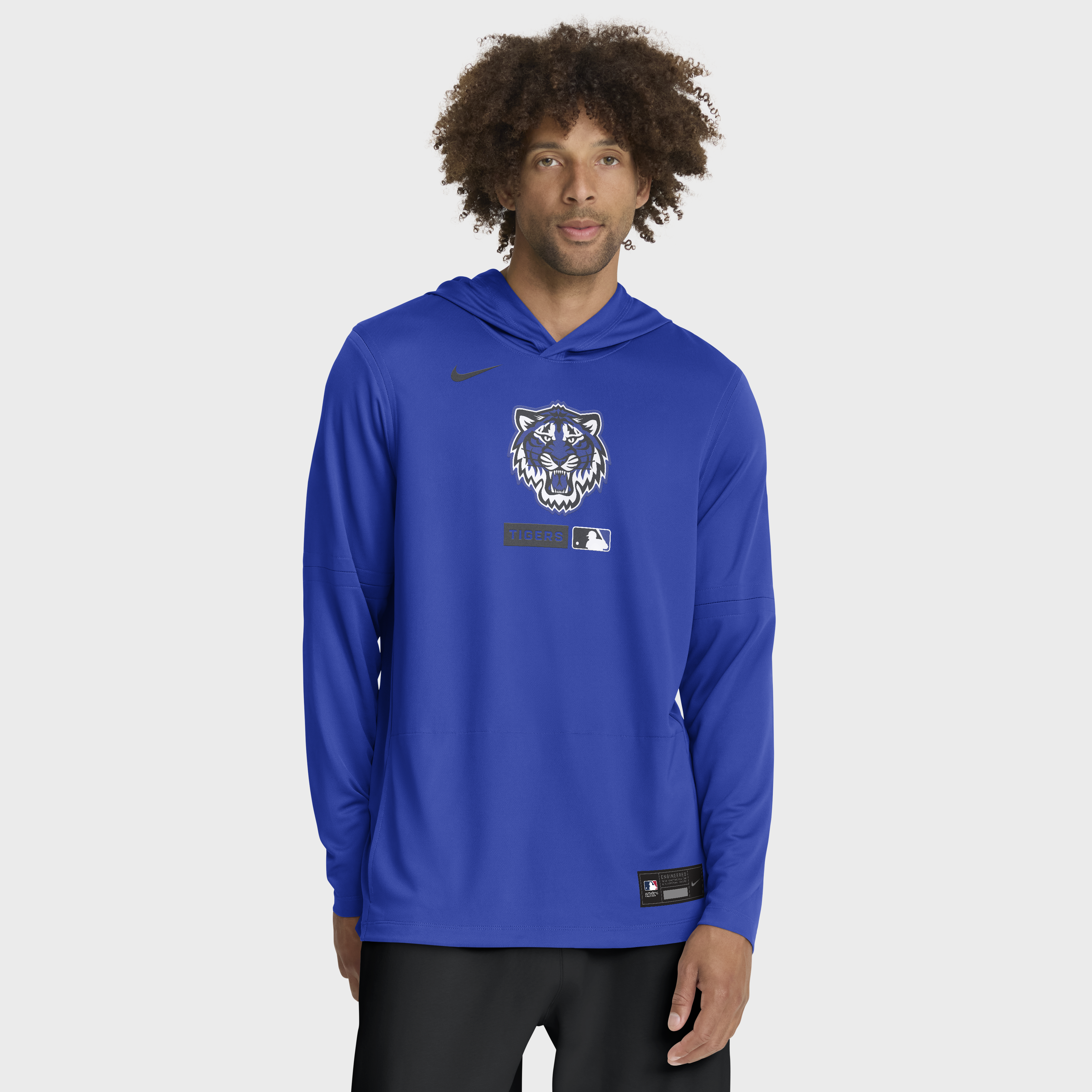 Men's Nike Royal Detroit Tigers City Connect Dri-FIT Long Sleeve Hooded T-Shirt