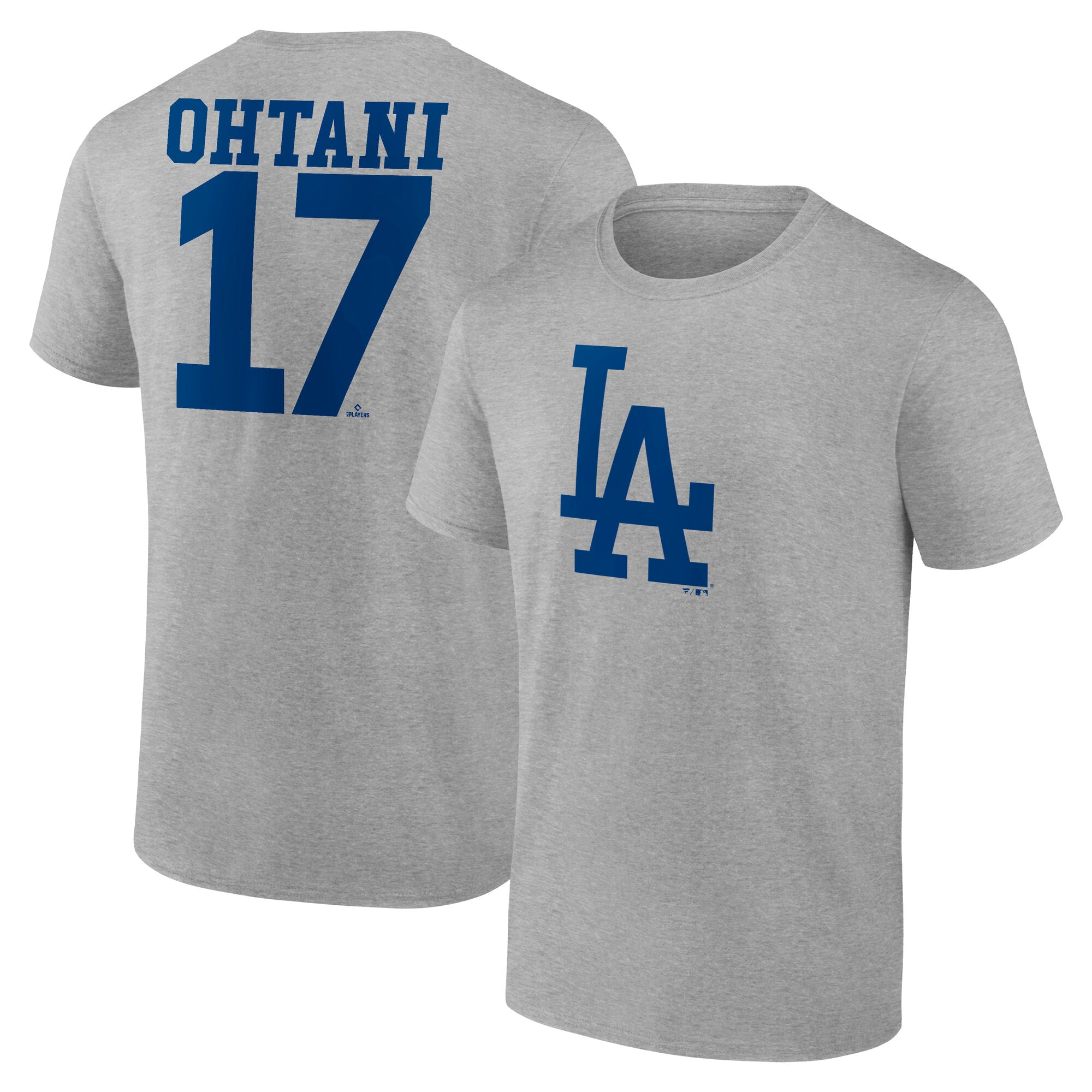 Men's Shohei Ohtani Heather Gray Los Angeles Dodgers Player Name & Number T-Shirt