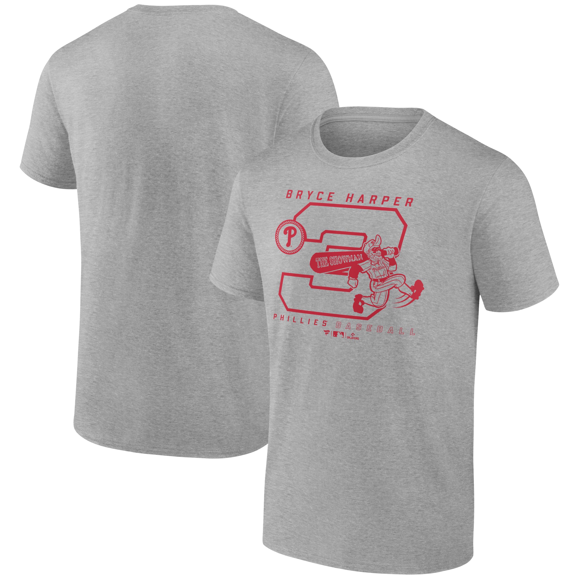 Men's Bryce Harper Heather Gray Philadelphia Phillies Player Graphic T-Shirt