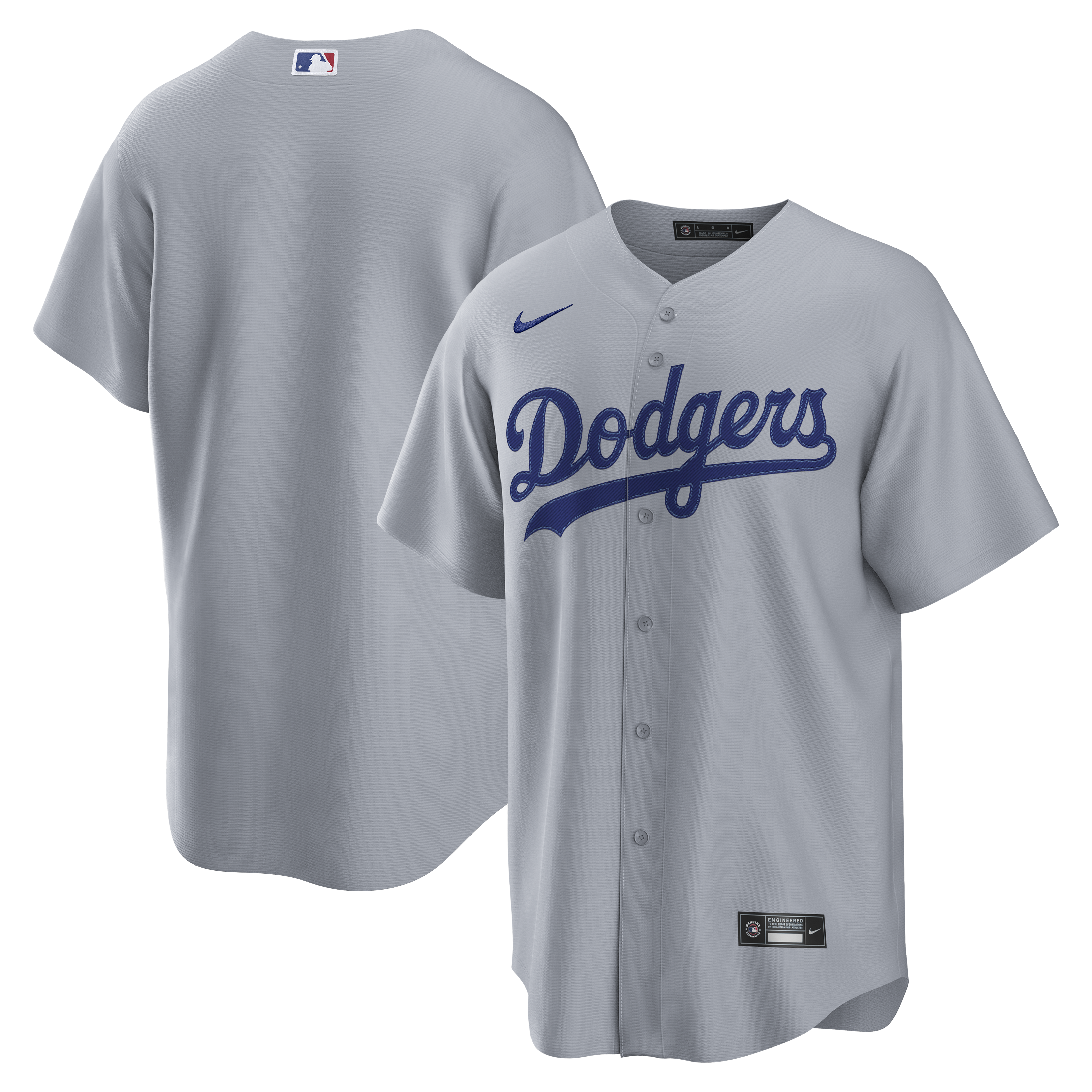 Men's Nike Gray Los Angeles Dodgers Road Replica Jersey