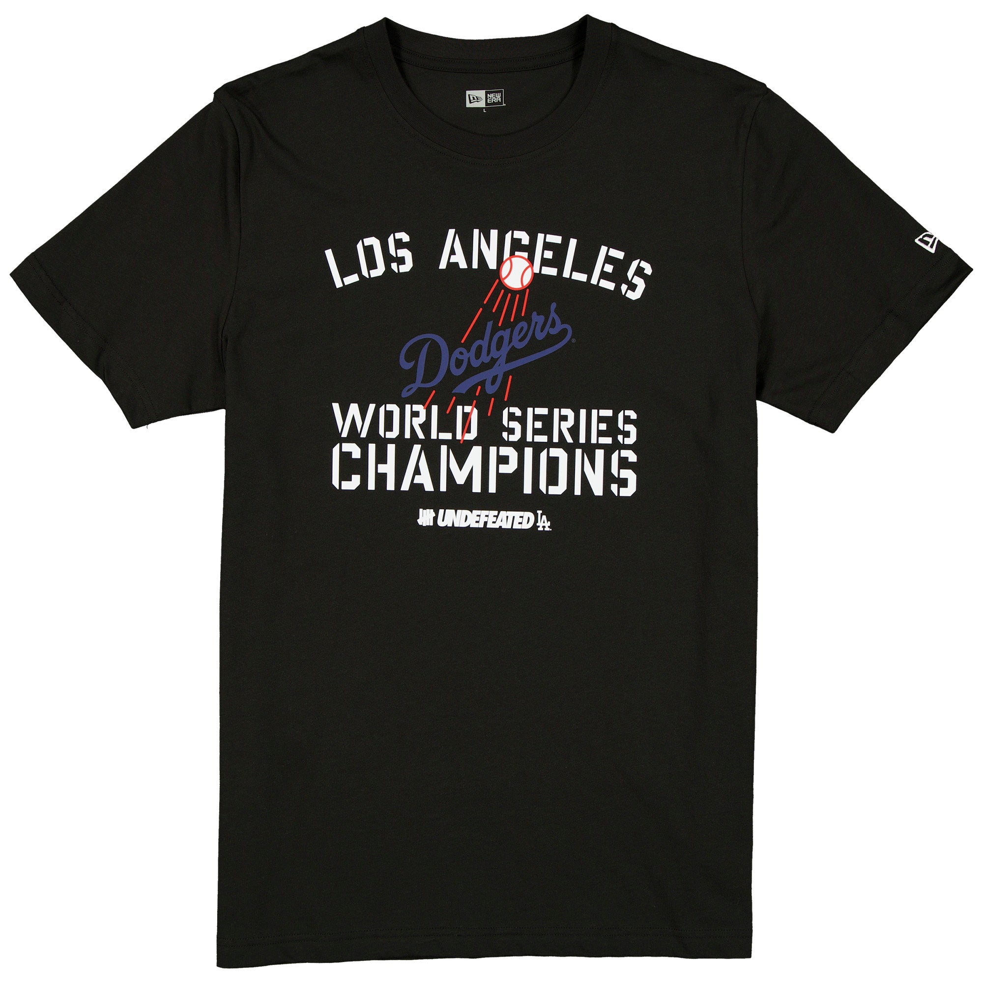 Men's New Era x Undefeated Black Los Angeles Dodgers World Series Champions T-Shirt