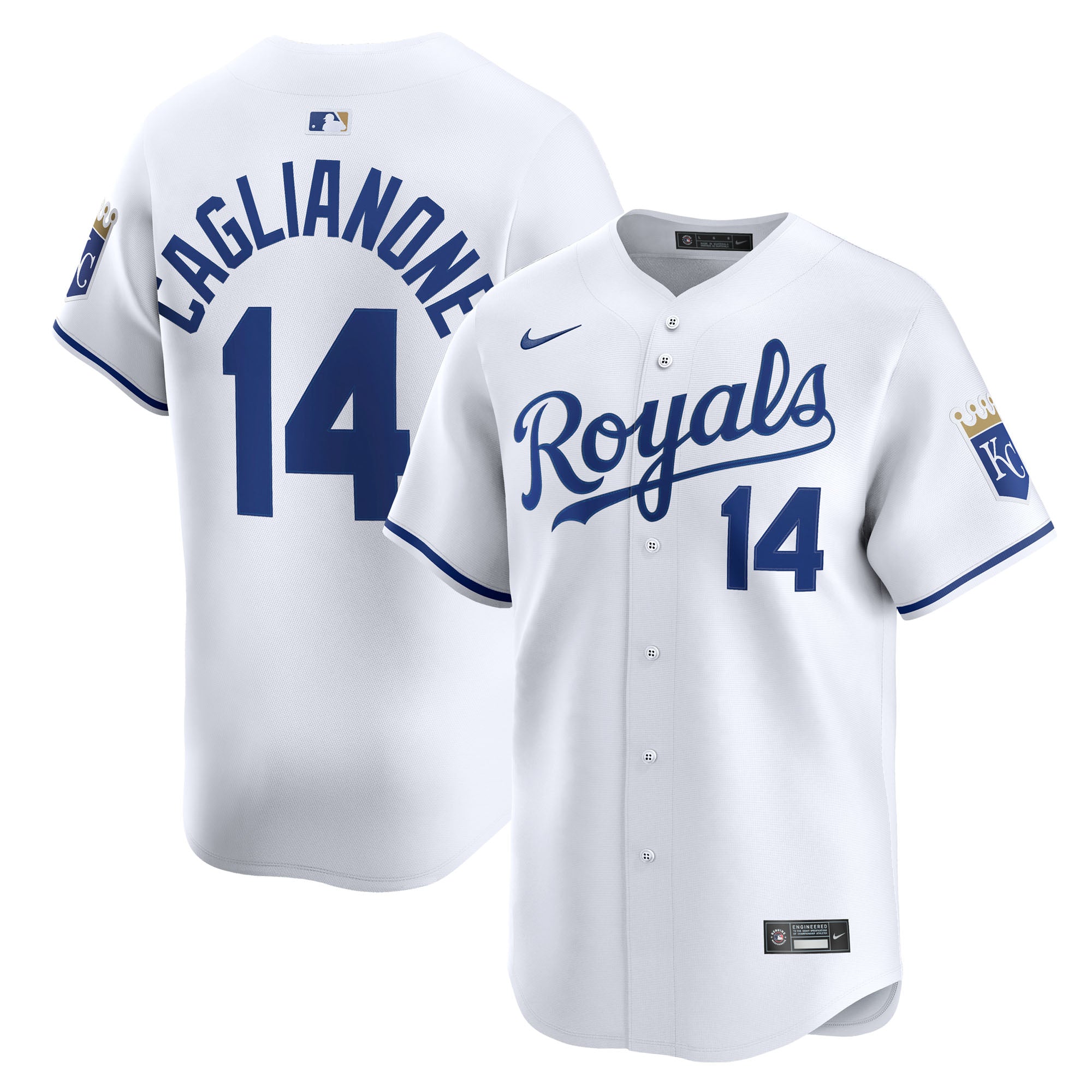 Men's Nike Jac Caglianone White Kansas City Royals Home Limited Player Jersey