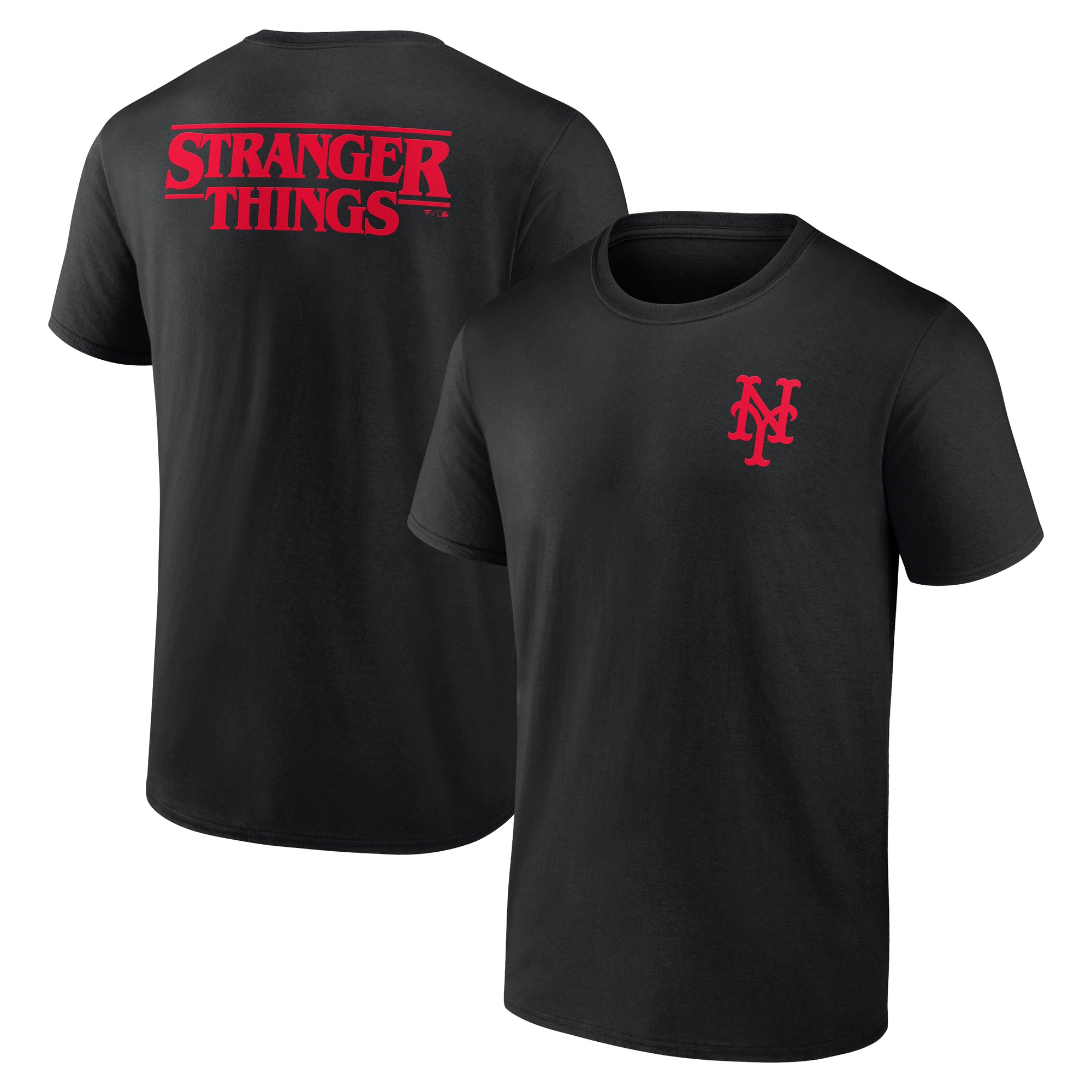 Men's Black New York Mets Stranger Things Graphic T-Shirt