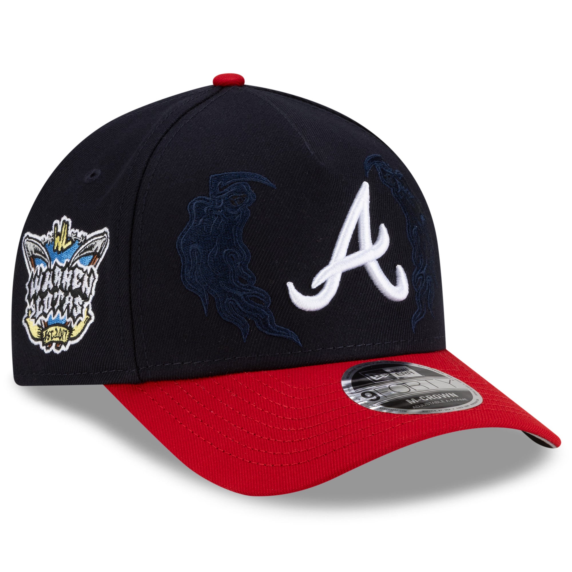 Men's New Era x Warren Lotas Navy/Red Atlanta Braves 9FORTY A-Frame M-Crown Adjustable Hat