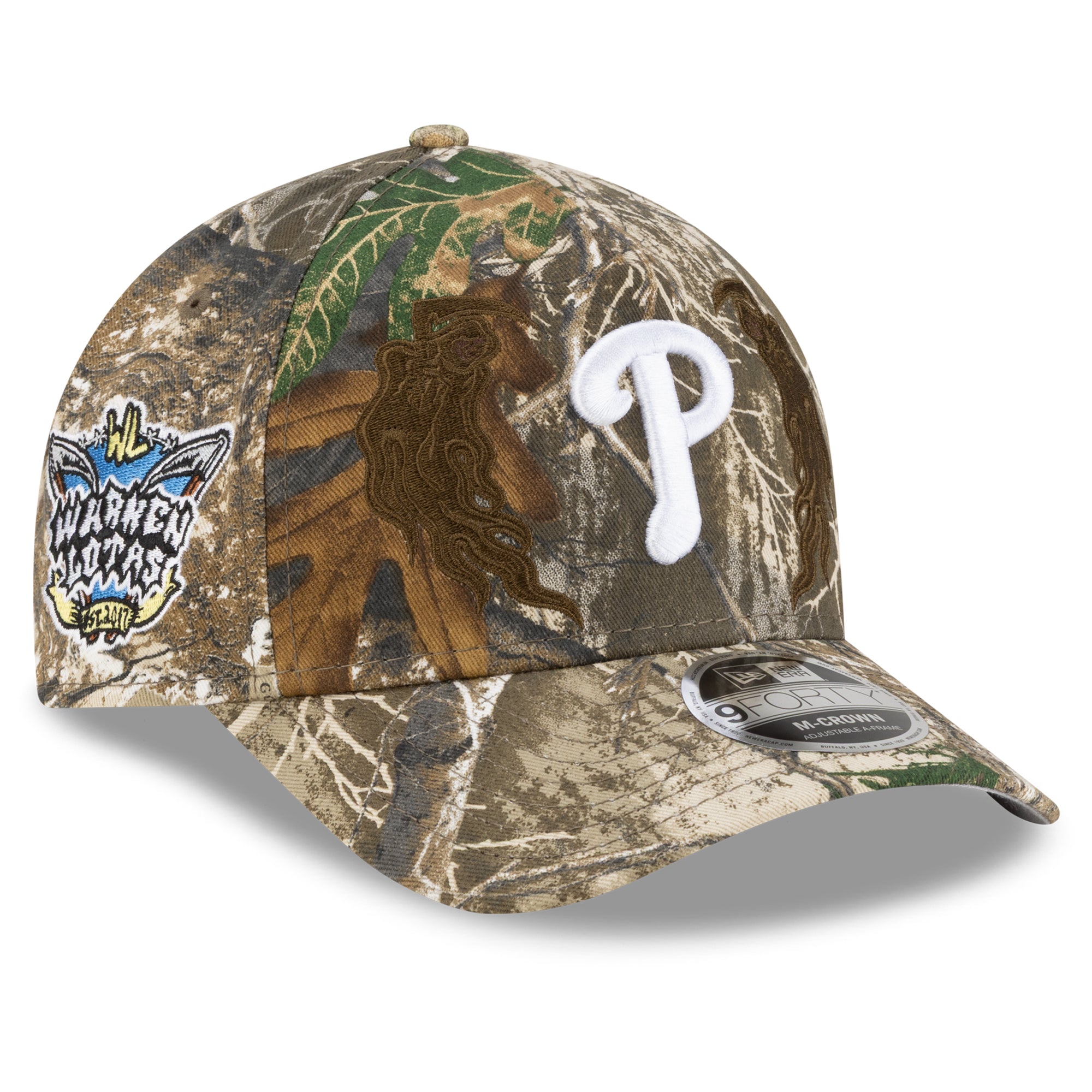 Men's New Era x Warren Lotas  Camo Philadelphia Phillies Realtree 9FORTY A-Frame M-Crown Adjustable Hat