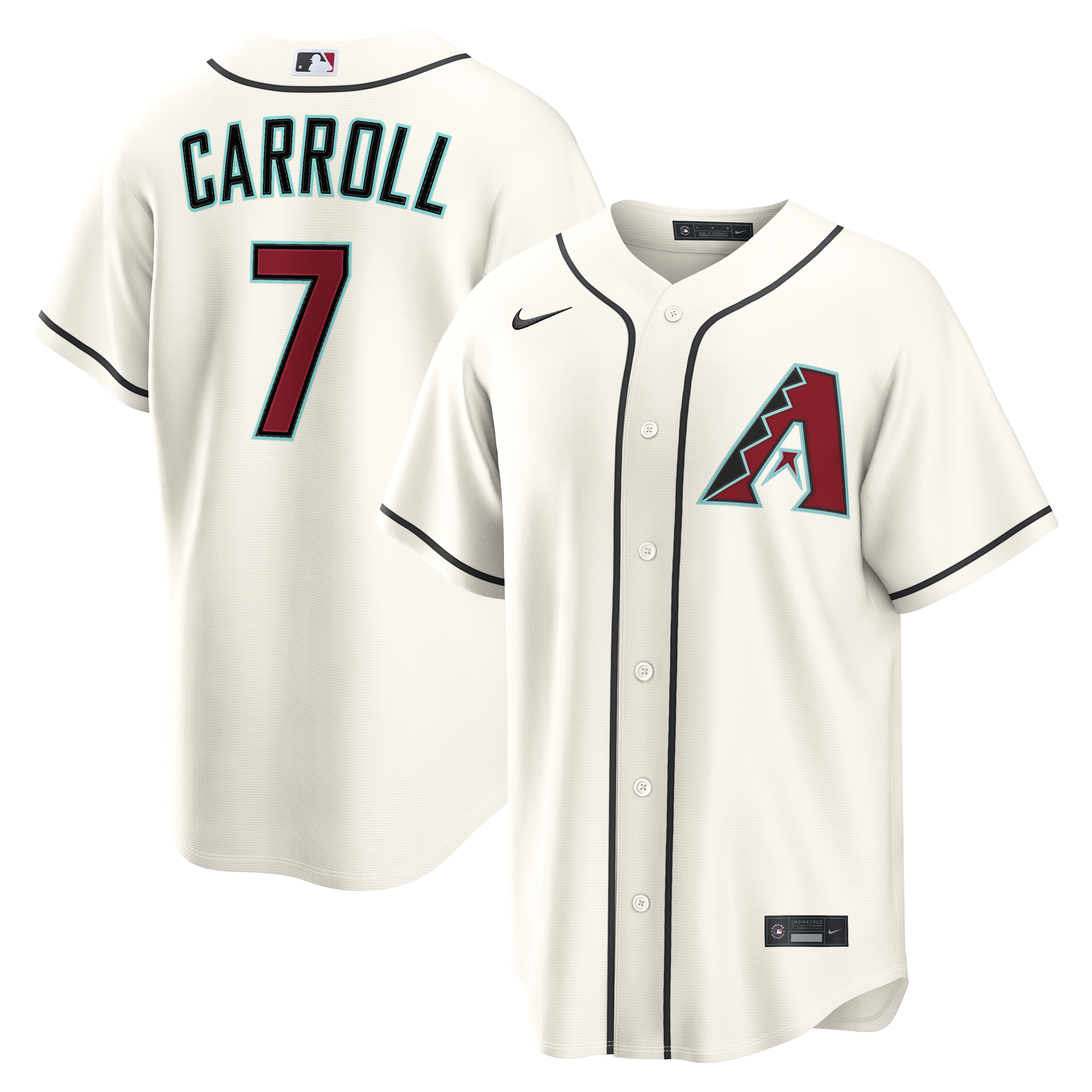 Men's Nike Corbin Carroll Cream Arizona Diamondbacks Home Replica Jersey