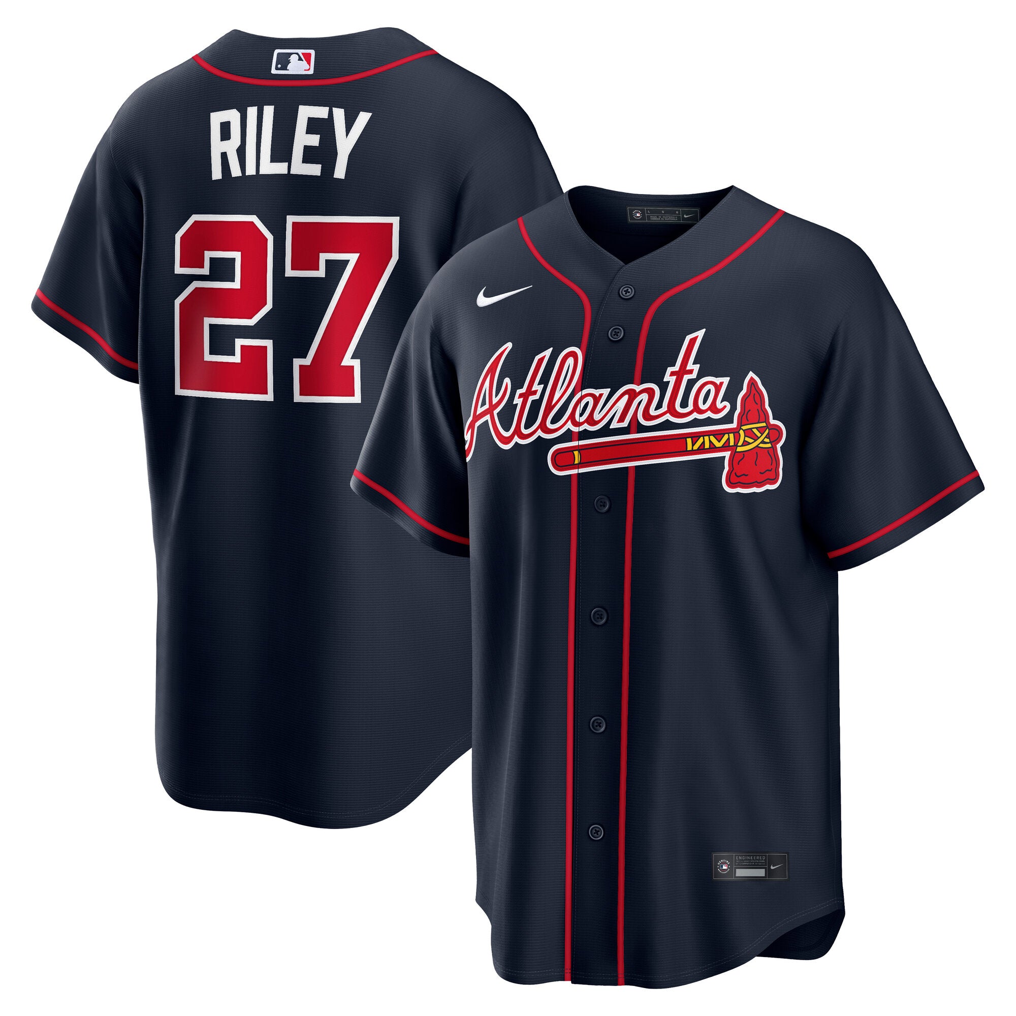 Men's Nike Austin Riley Navy Atlanta Braves Alternate Replica Jersey