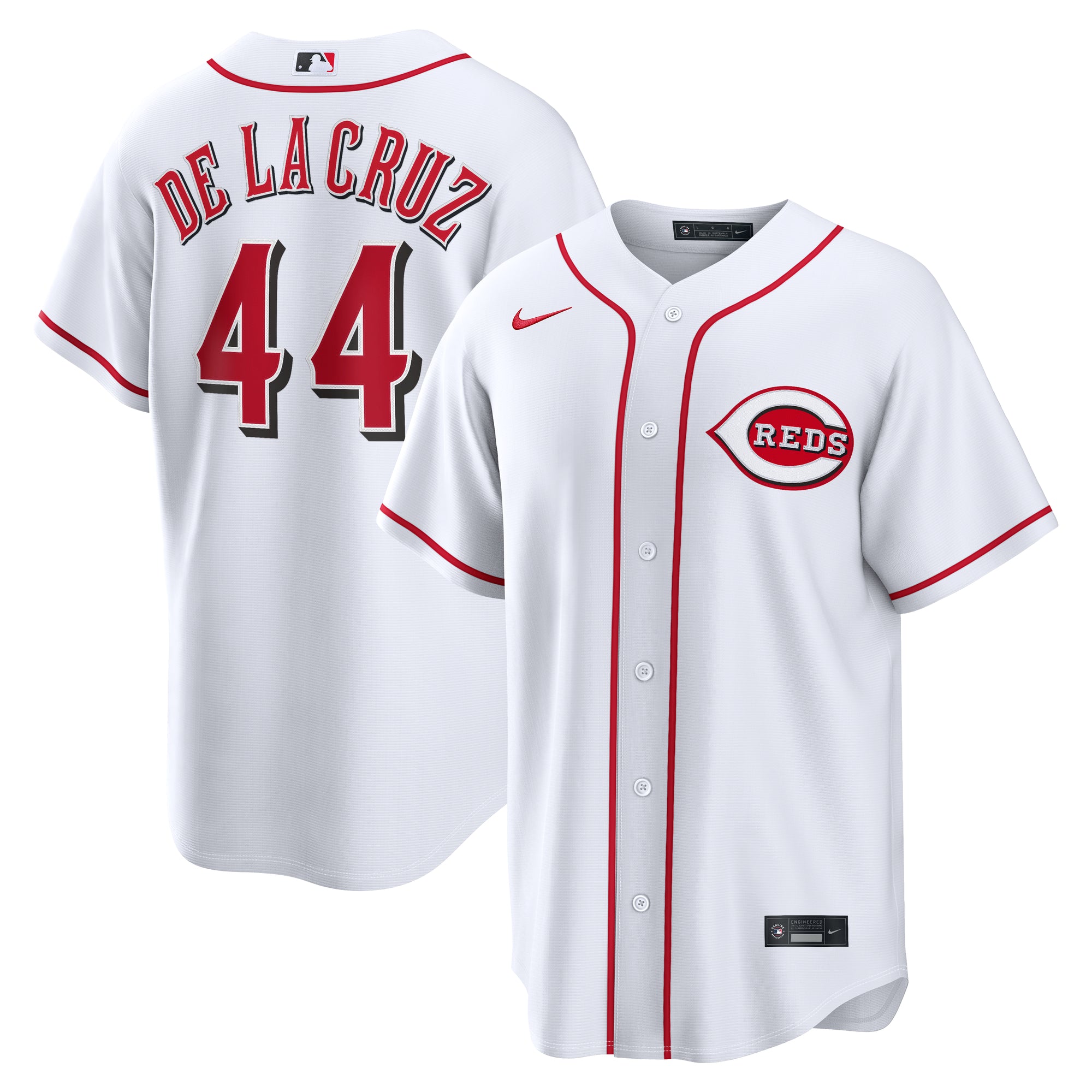 Men's Nike Elly De La Cruz White Cincinnati Reds Home Replica Jersey