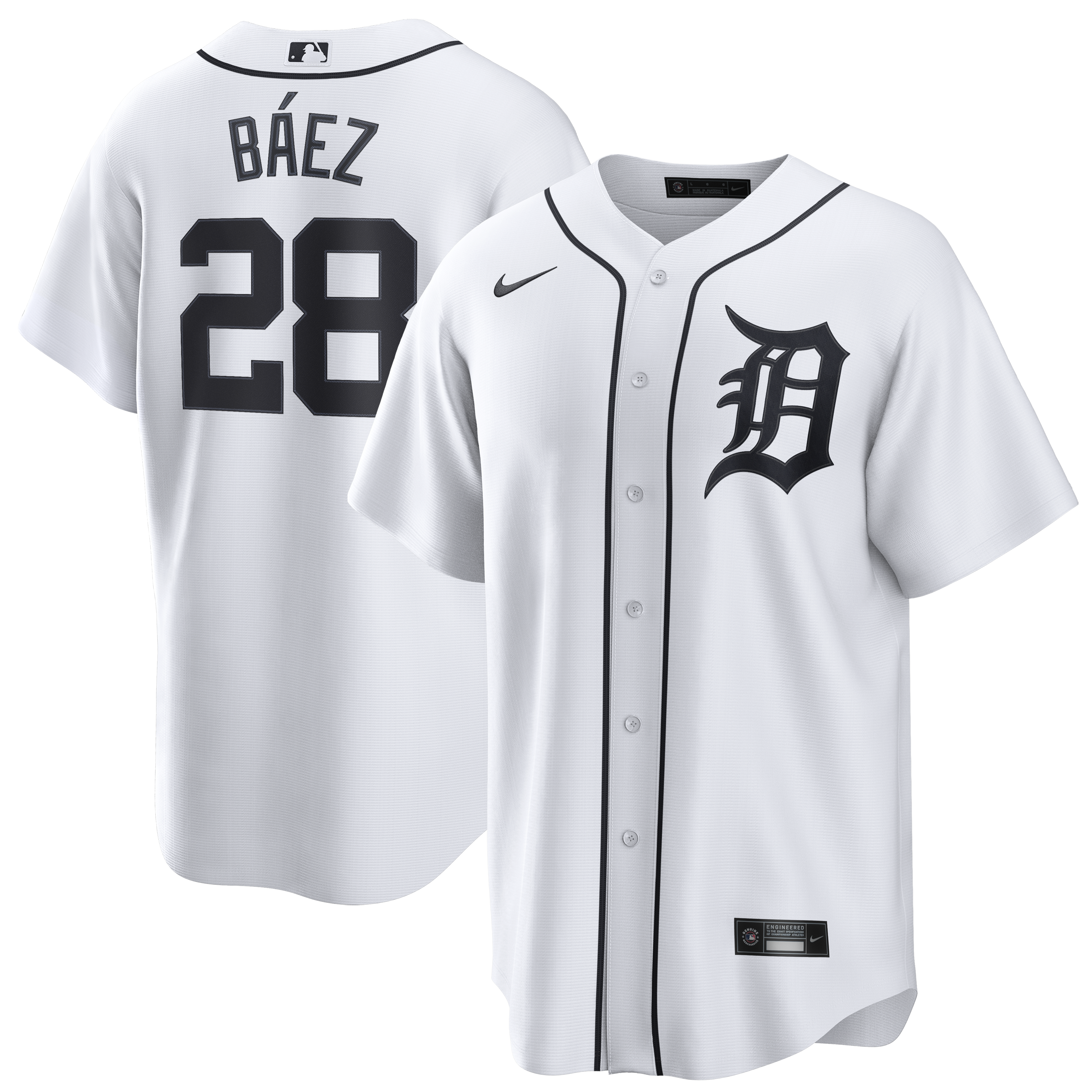 Men's Nike Javier Báez White Detroit Tigers Home Replica Jersey