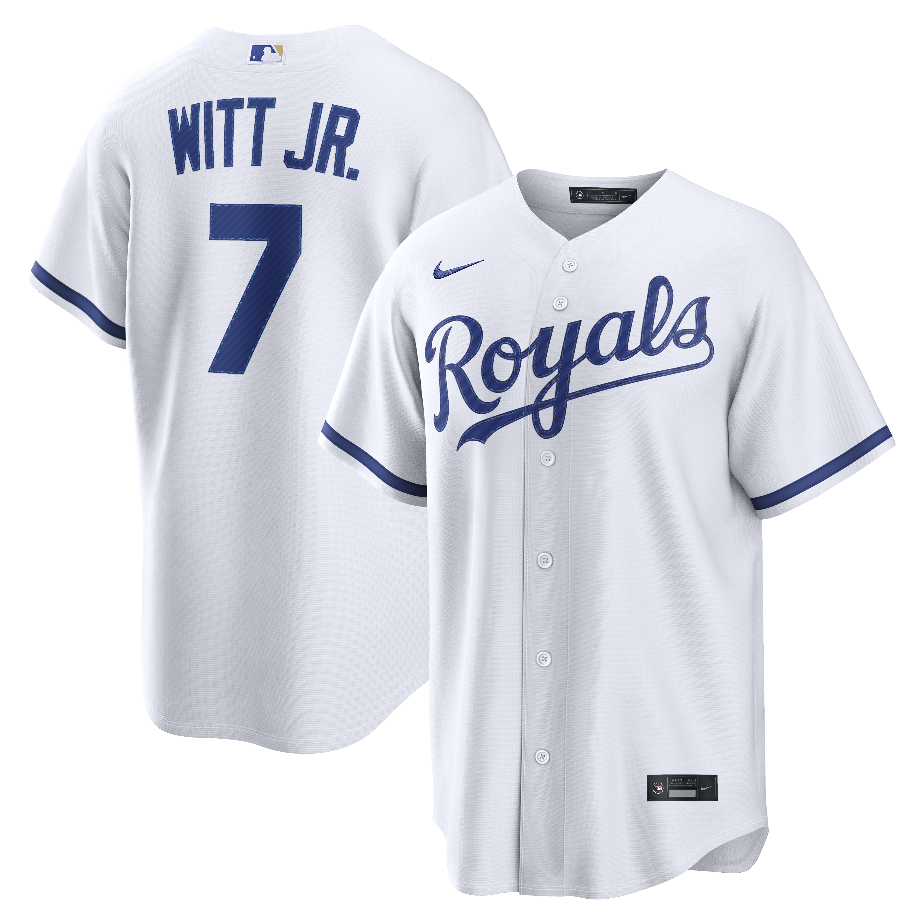 Men's Nike Bobby Witt Jr. White Kansas City Royals Home Replica Jersey
