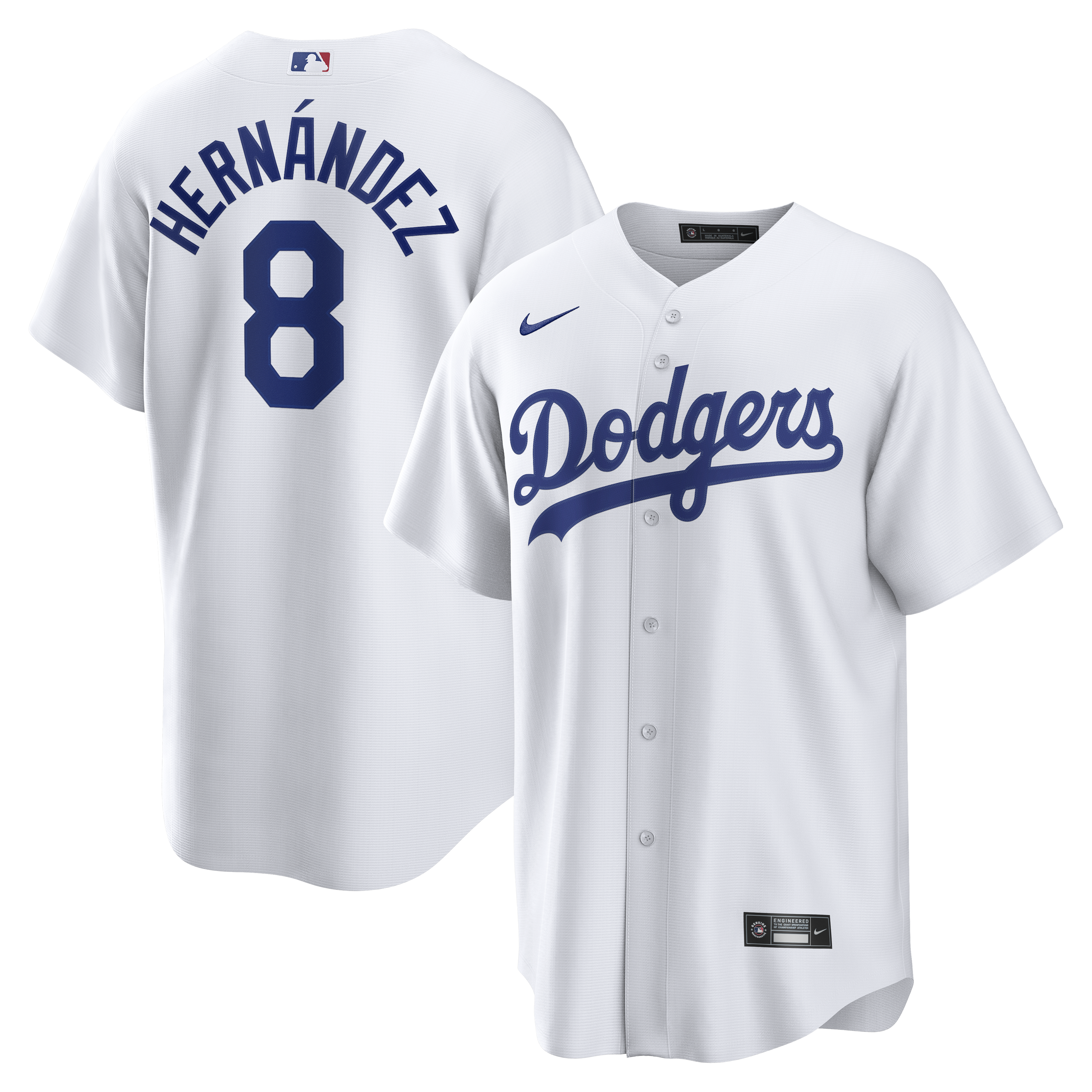 Men's Nike Enrique Hernández White Los Angeles Dodgers Home Replica Jersey