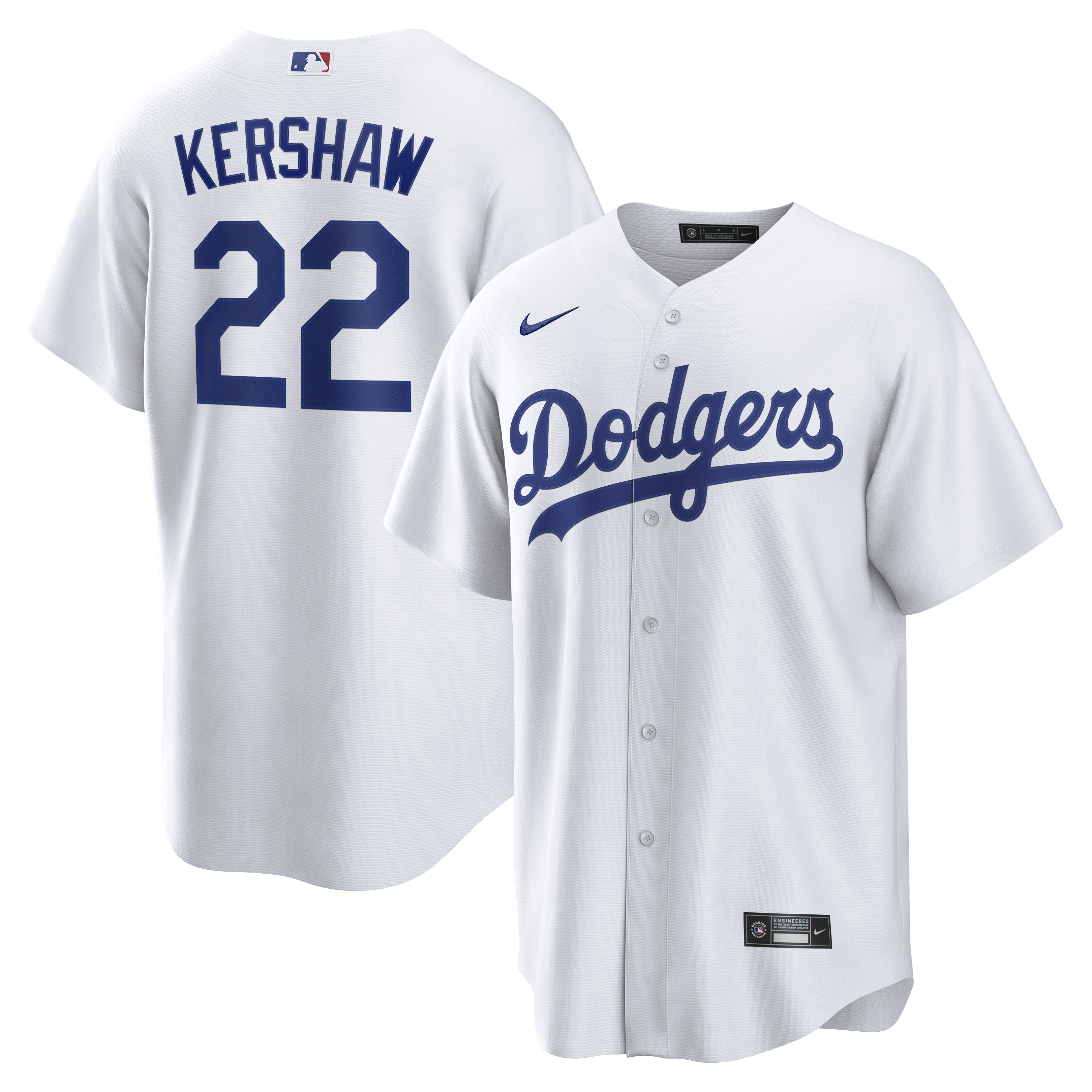 Men's Nike Clayton Kershaw White Los Angeles Dodgers Home Replica Jersey