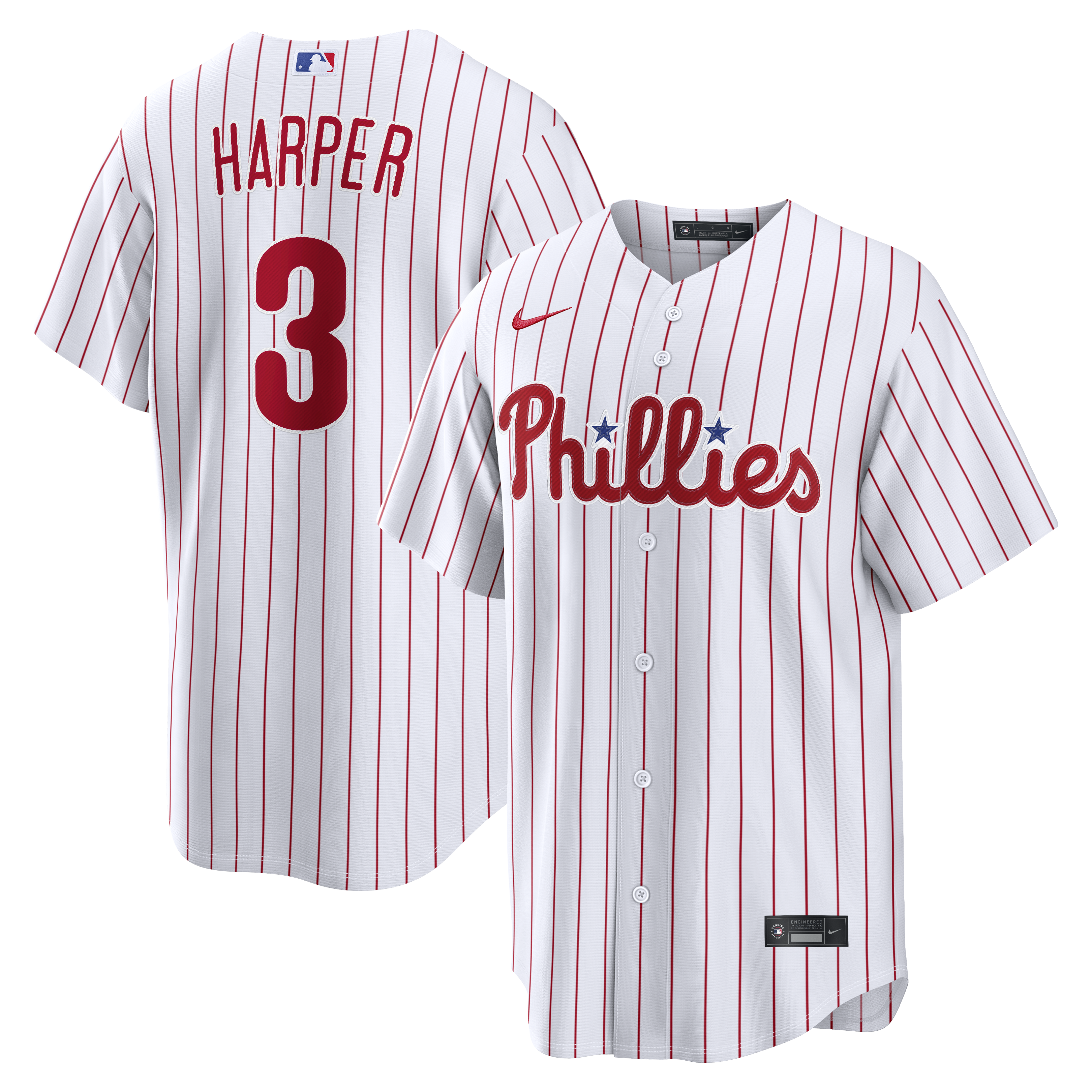 Men's Nike Bryce Harper White Philadelphia Phillies Home Replica Jersey